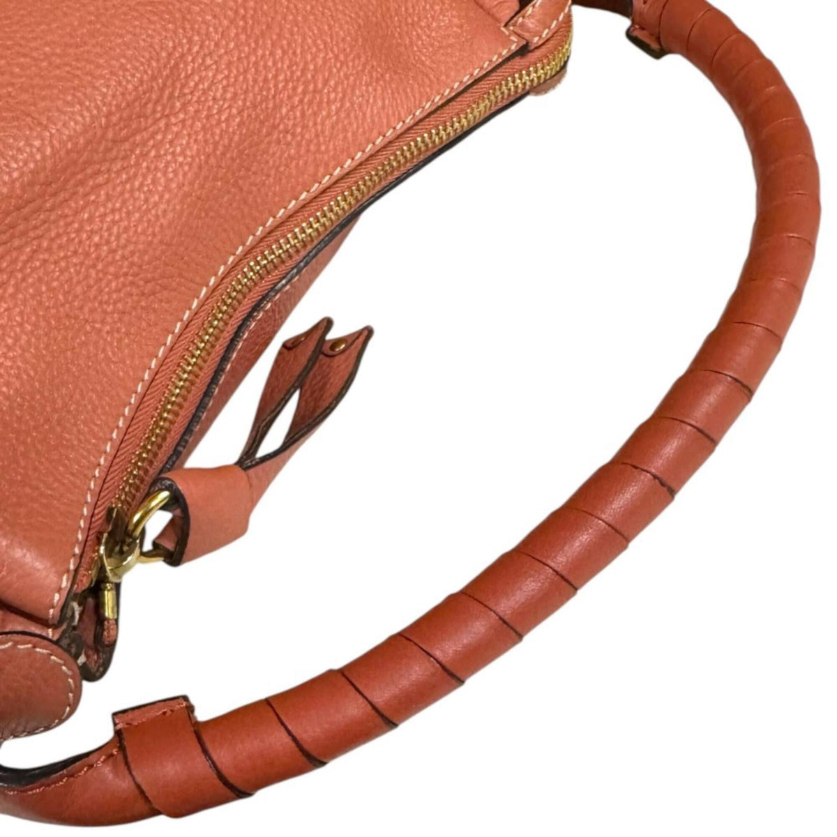 Chloé Marcie Orange Leather Shoulder Bag (Pre-Owned)