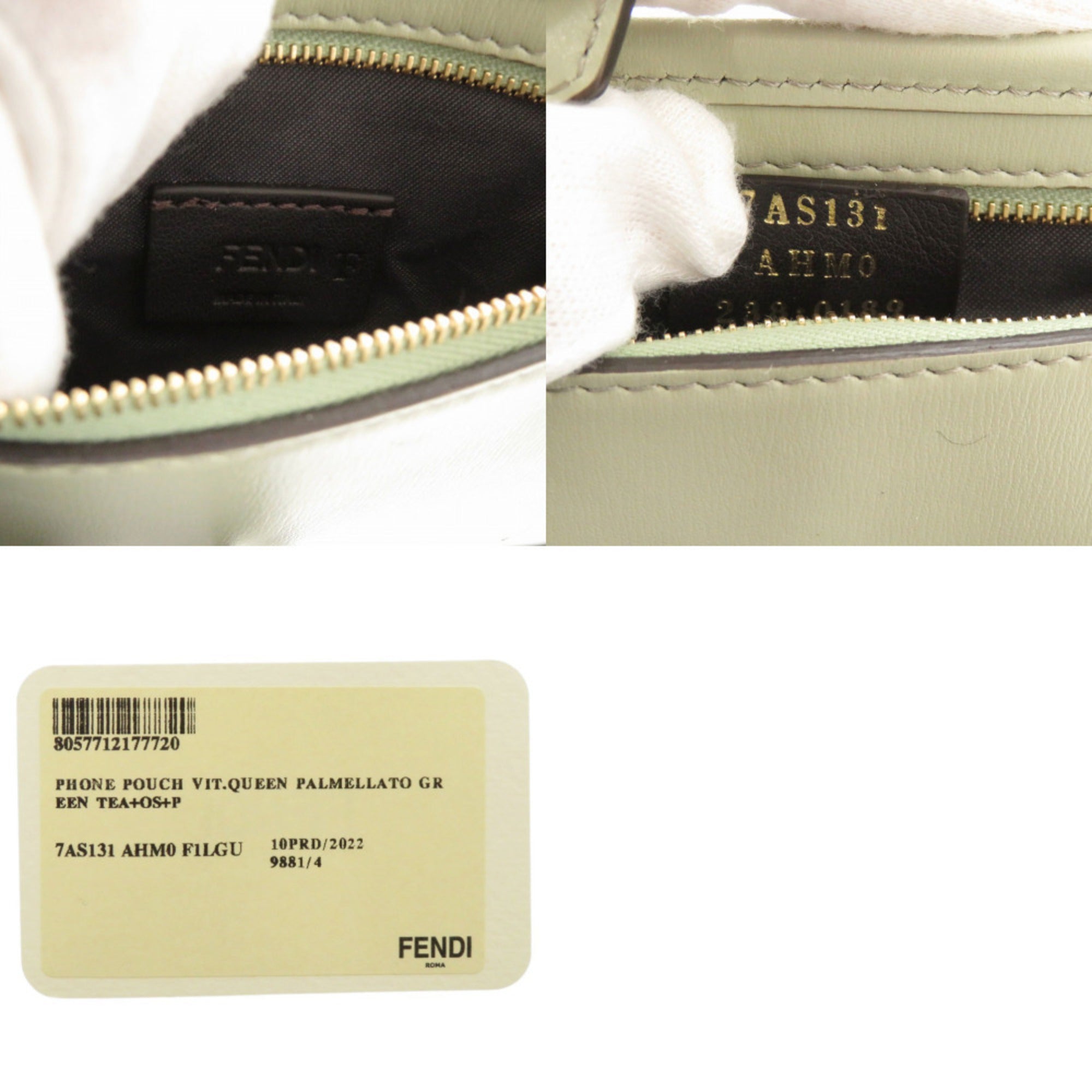 Fendi Green Leather Pouch Shoulder Bag (Pre-Owned)
