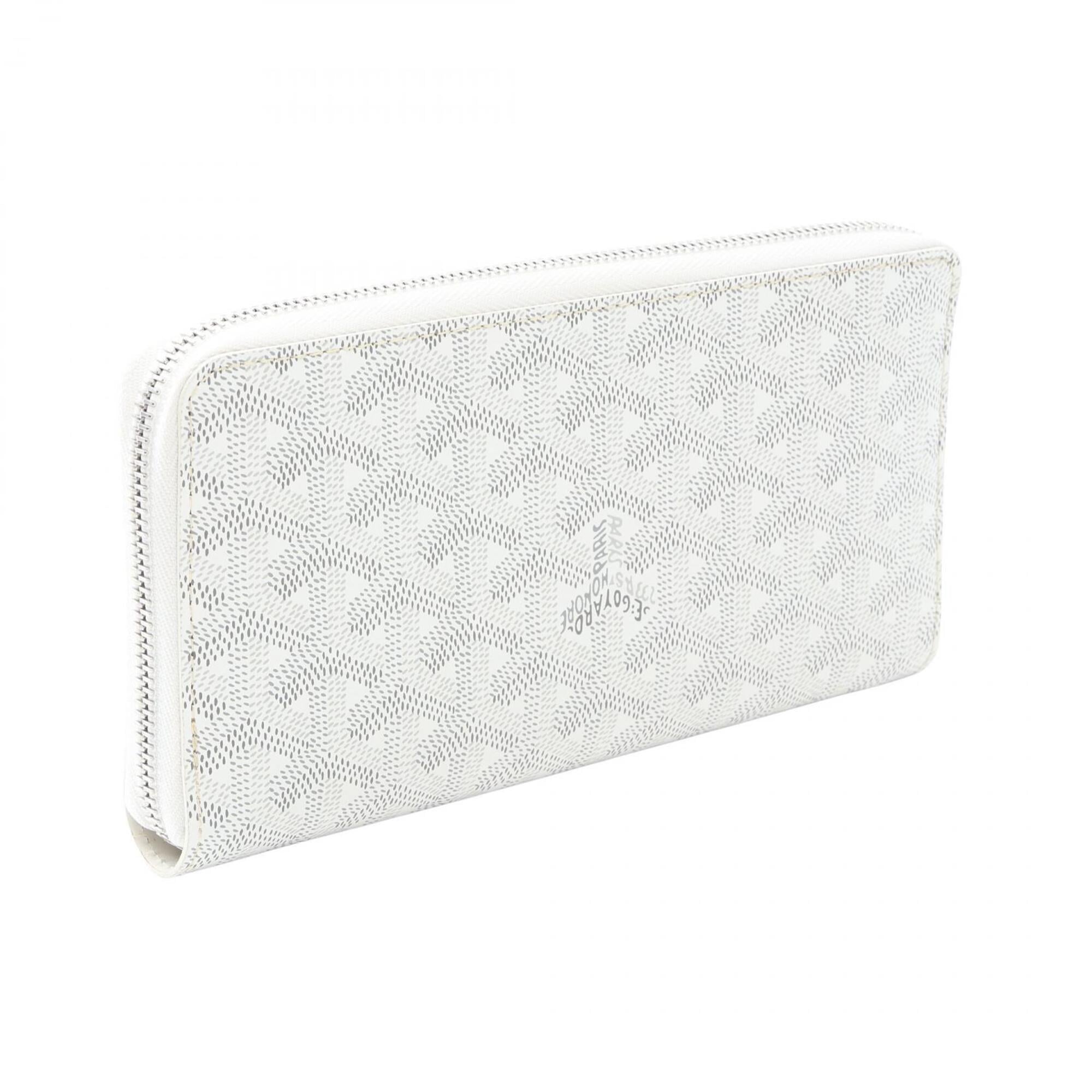 Goyard Gray White Coated Canvas Leather Long Wallet (Bi-Fold) (Pre-Owned)