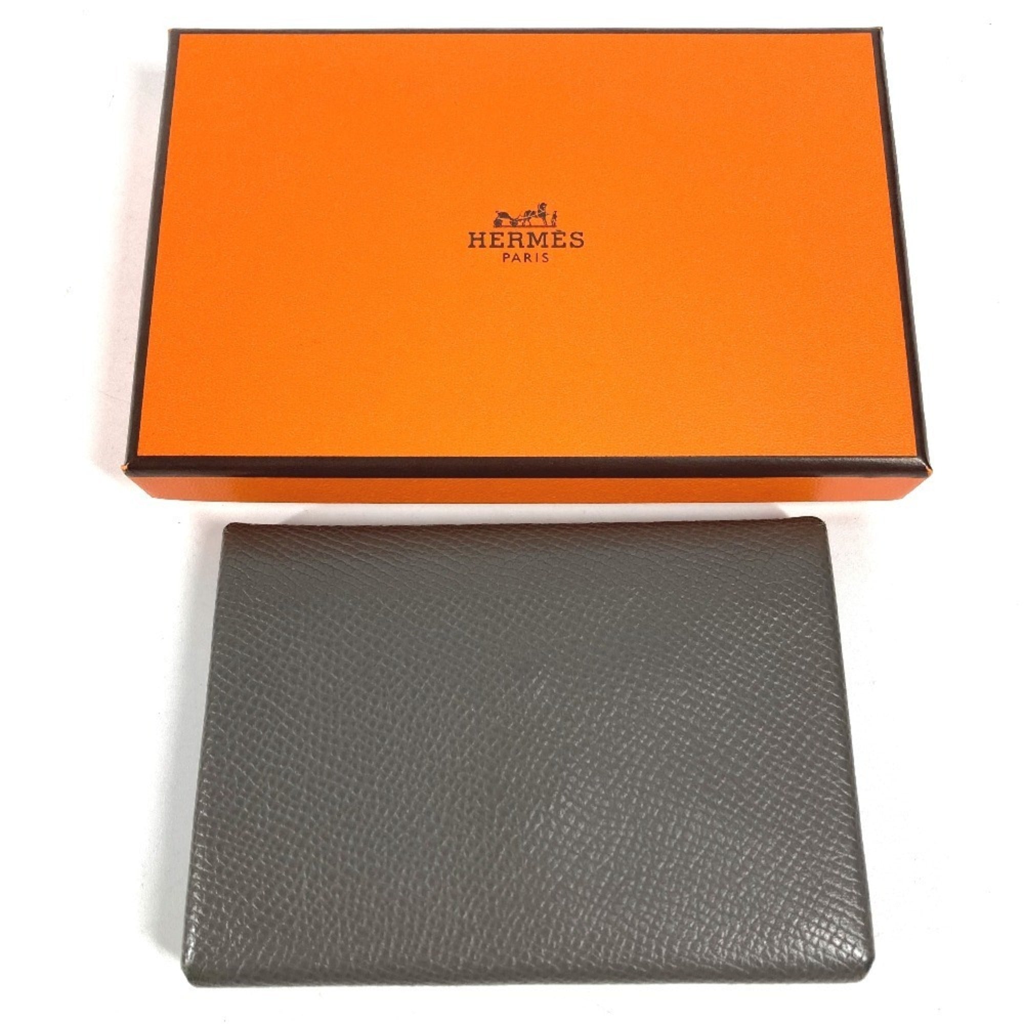Hermes Gray Chevre Leather Wallet (Bi-Fold) (Pre-Owned)