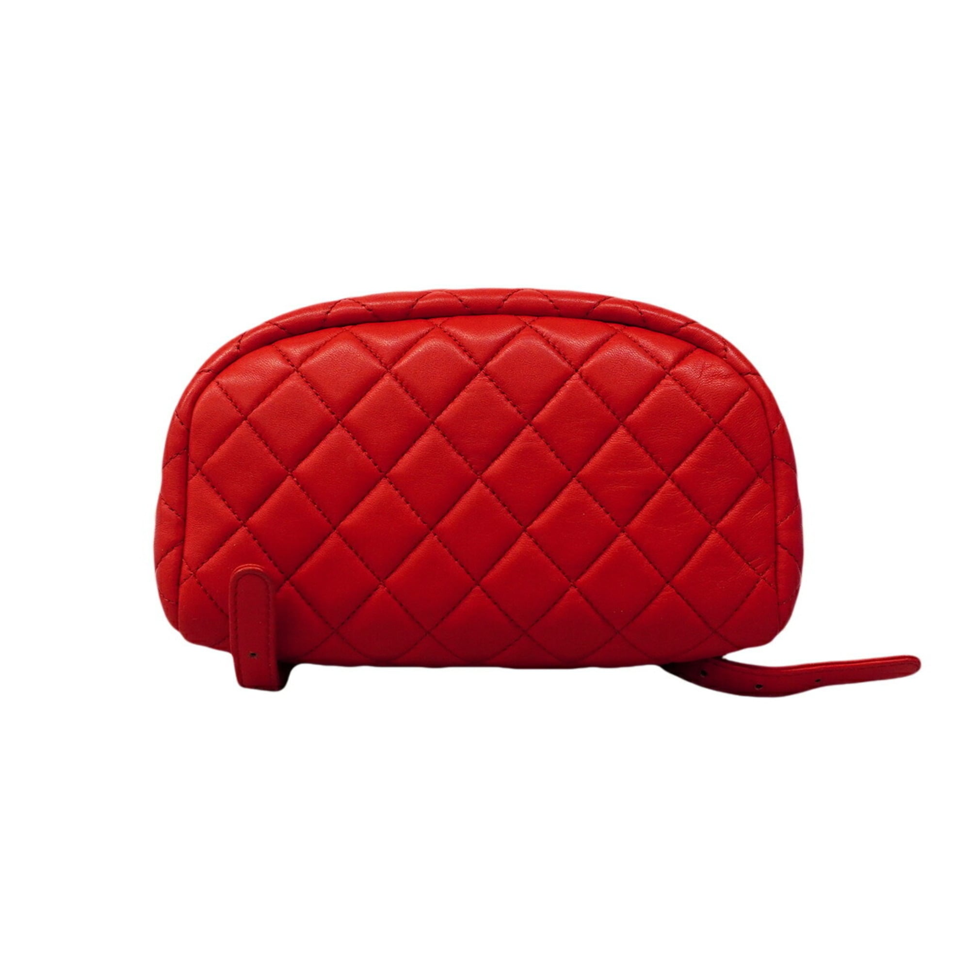 Chanel Red Color Leather Backpack (Pre-Owned)