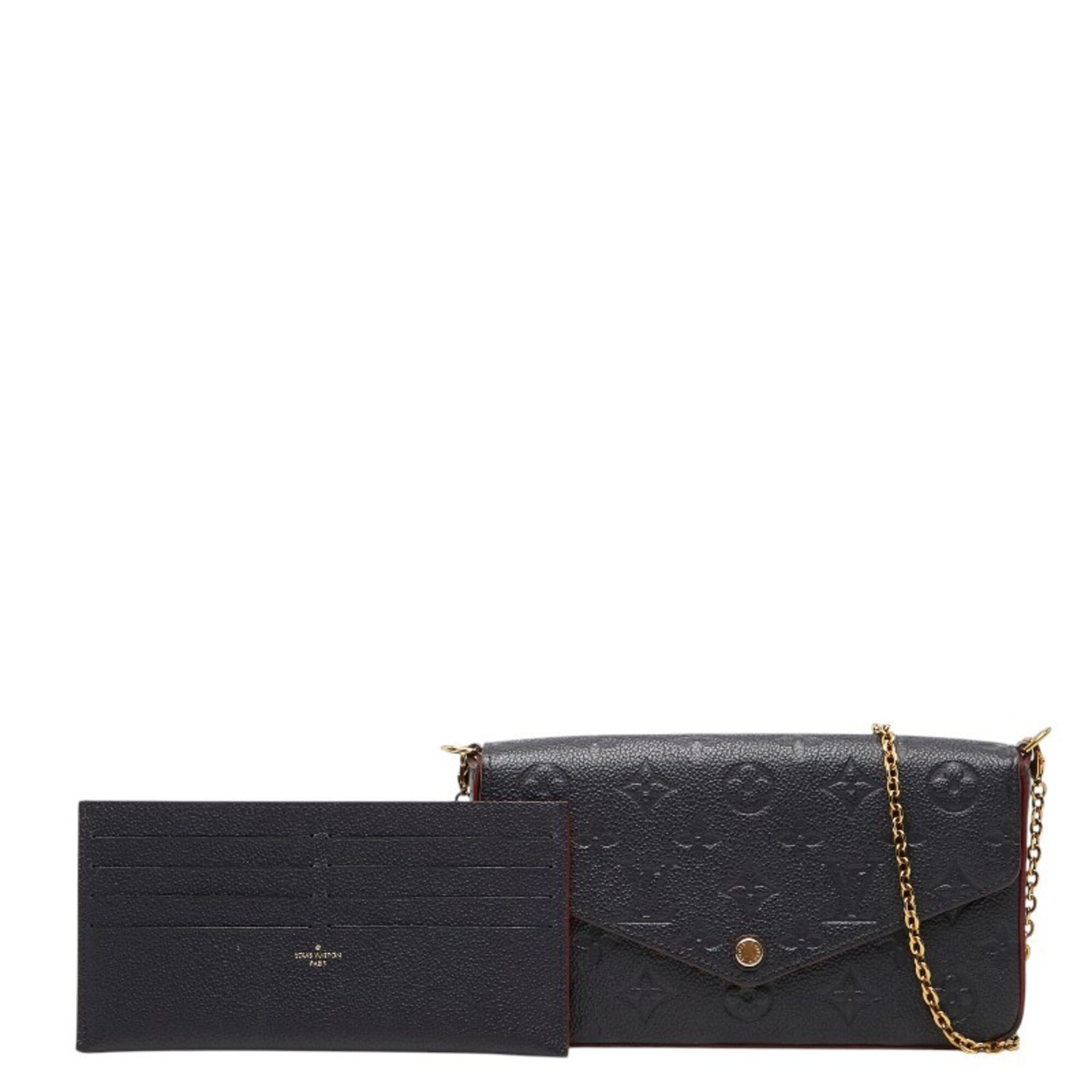 Louis Vuitton Monogram Empreinte Marine Rouge Navy Leather Pochette Shoulder Bag (Pre-Owned)
