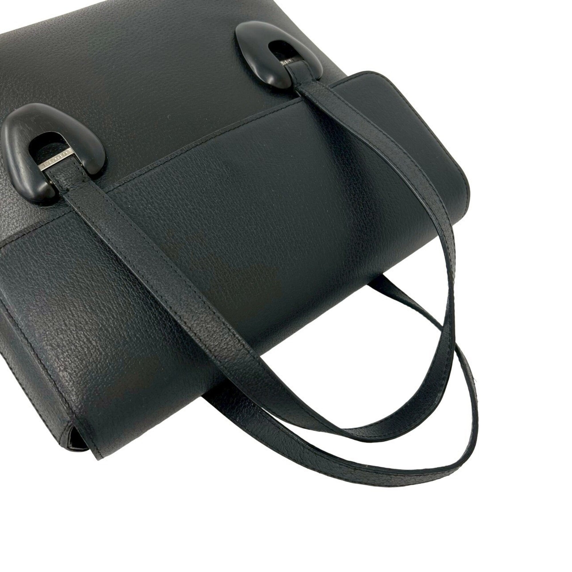Gucci Black Leather Handbag Tote Bag (Pre-Owned)