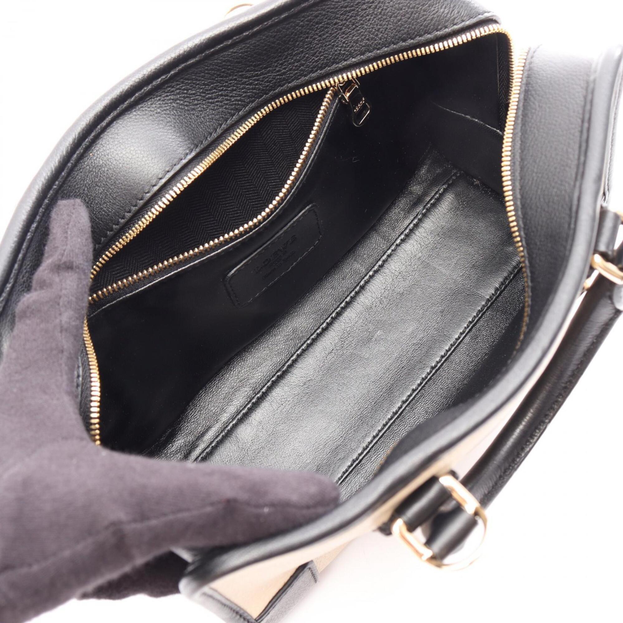 Loewe Beige Black Leather Handbag (Pre-Owned)