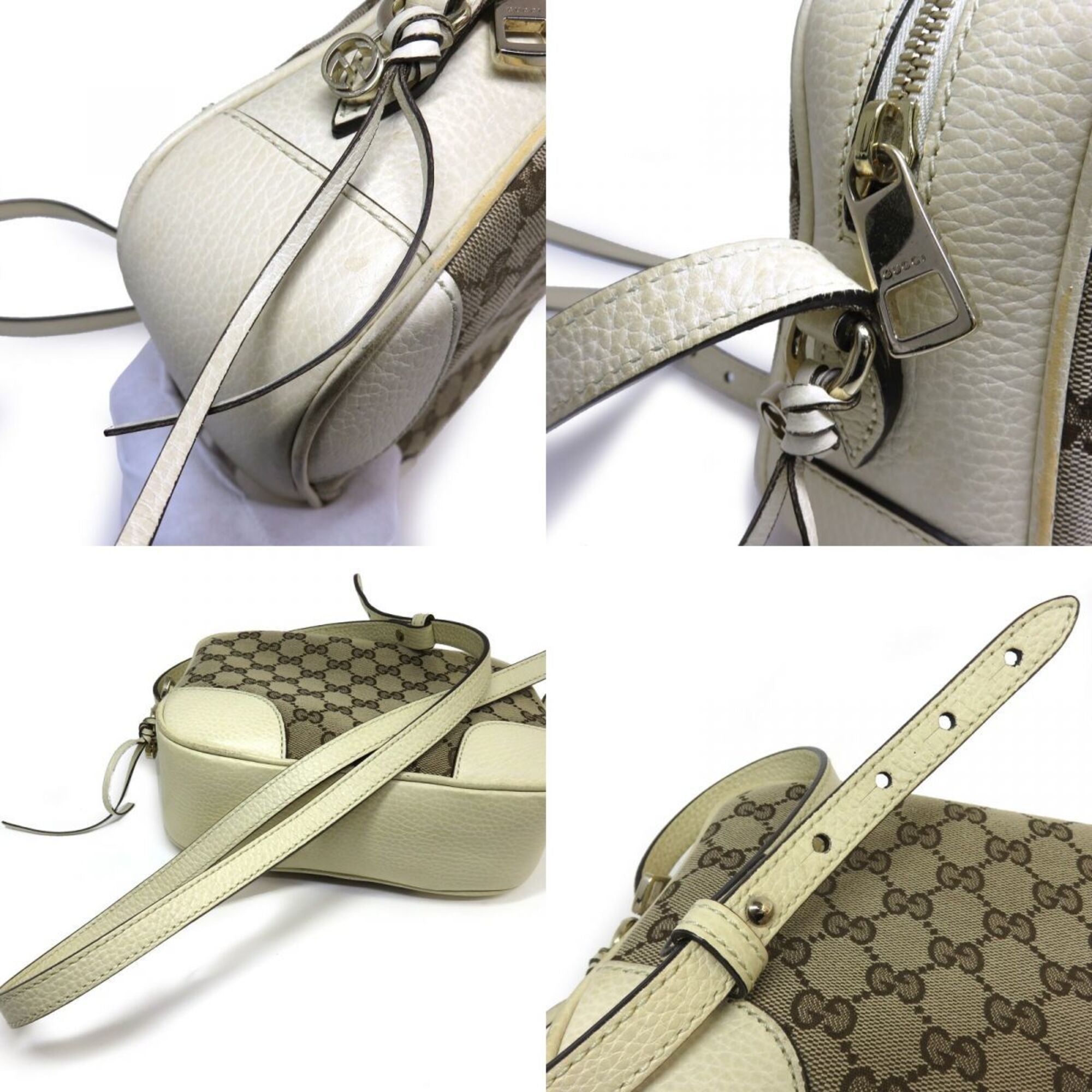 Gucci Beige Ivory Gg Canvas Shoulder Bag (Pre-Owned)