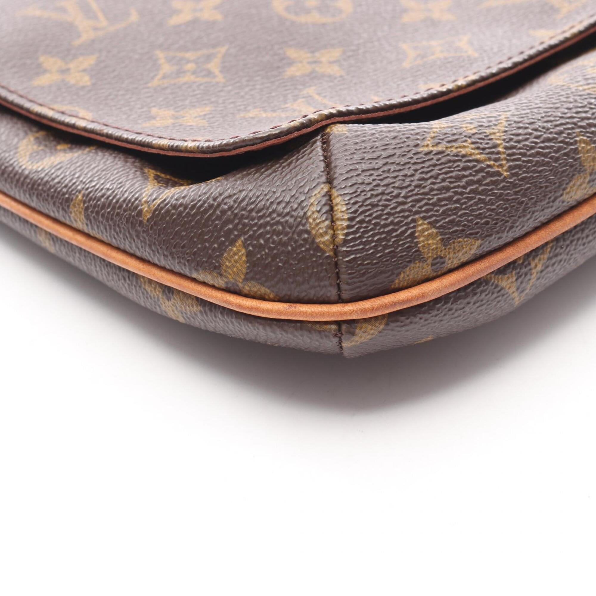 Louis Vuitton Brown Coated Canvas Monogram Leather Handbag Shoulder Bag (Pre-Owned)