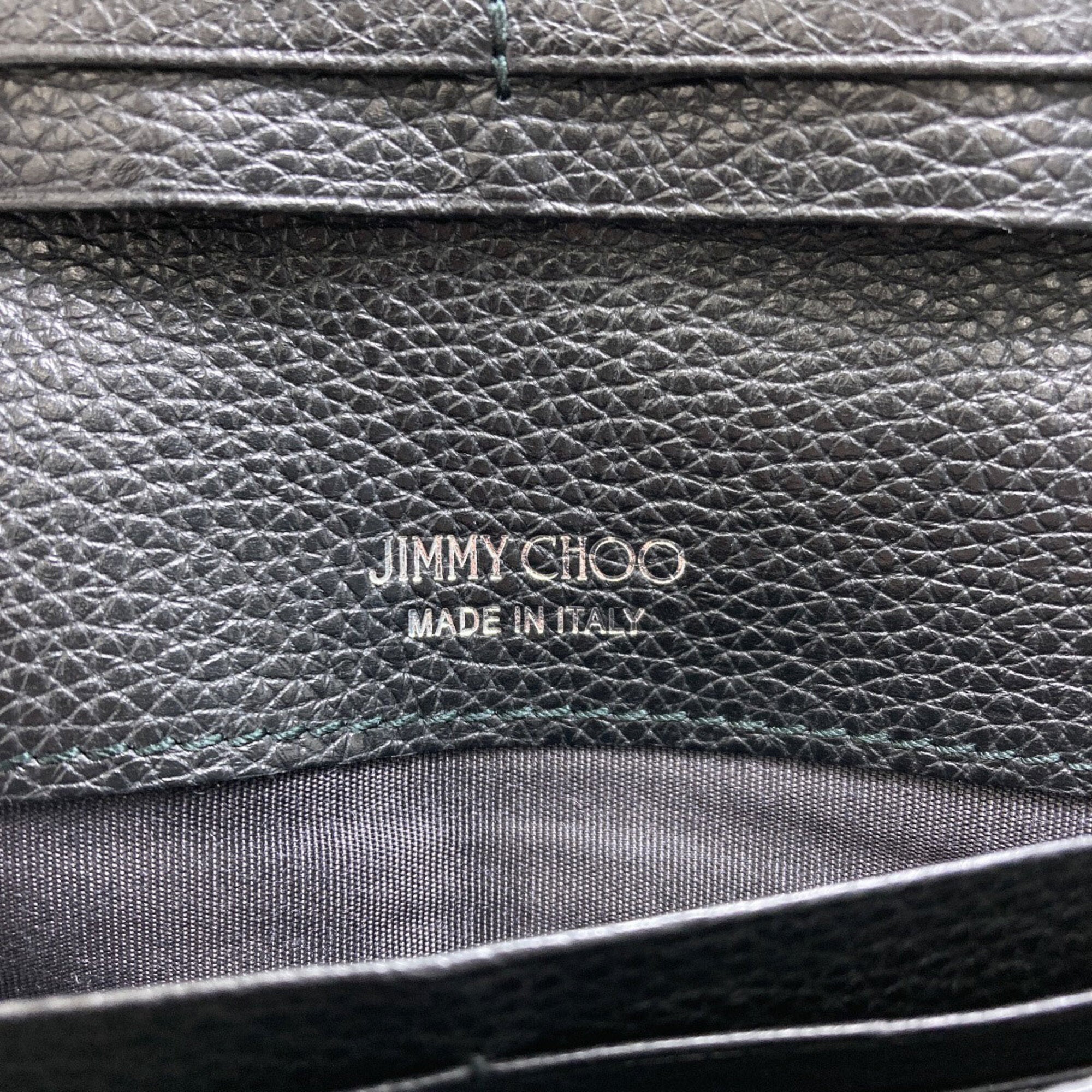 Jimmy Choo Black Leather Long Wallet (Bi-Fold) (Pre-Owned)