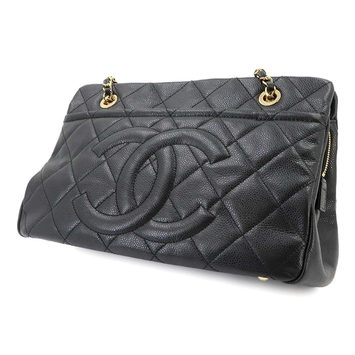 Chanel Matelasse Black Grained Calfskin Handbag Tote Bag (Pre-Owned)