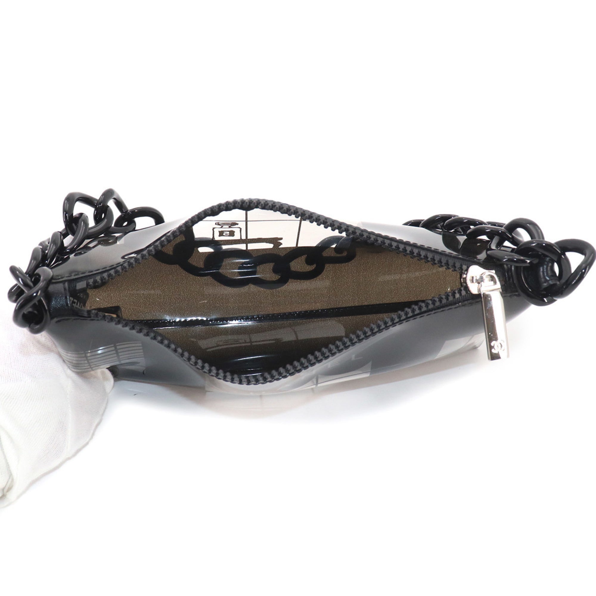 Chanel Black Clear Vinyl Shoulder Bag (Pre-Owned)