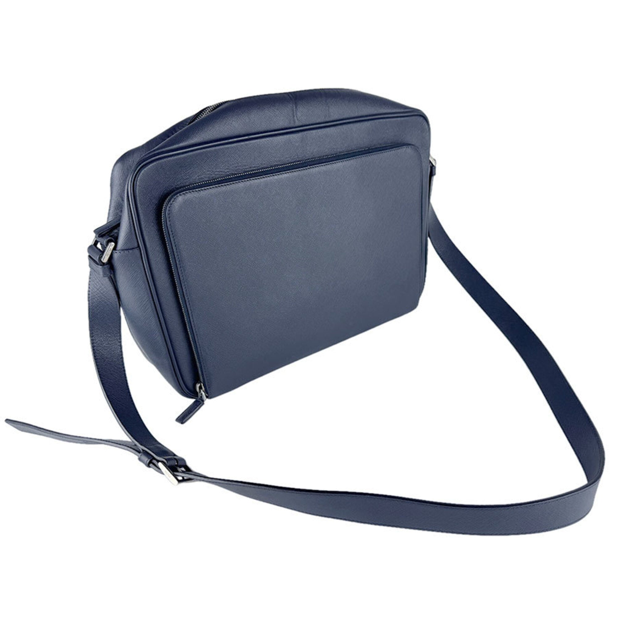 Prada Navy Leather Shoulder Bag (Pre-Owned)