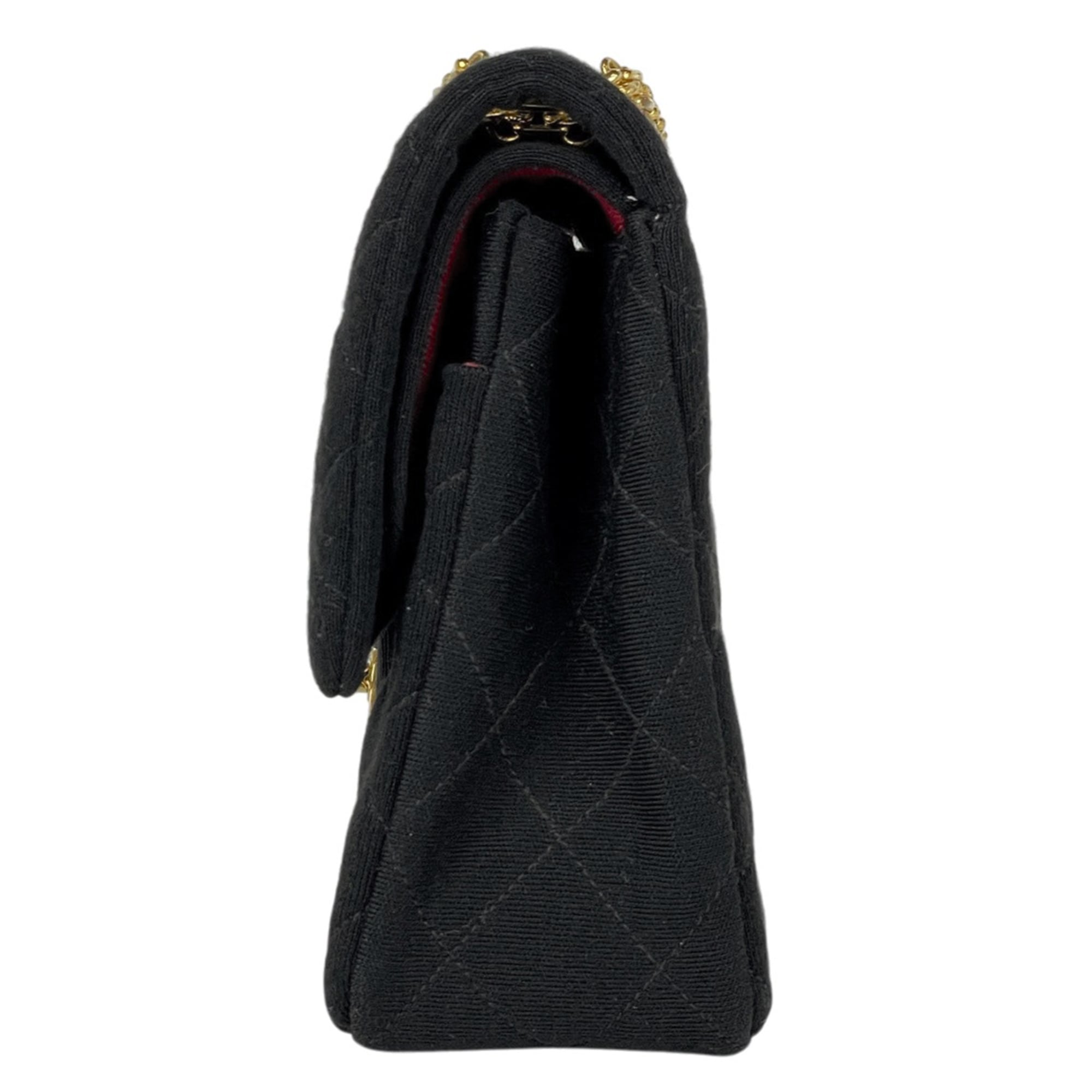 Chanel Matelasse Black Jersey Shoulder Bag (Pre-Owned)