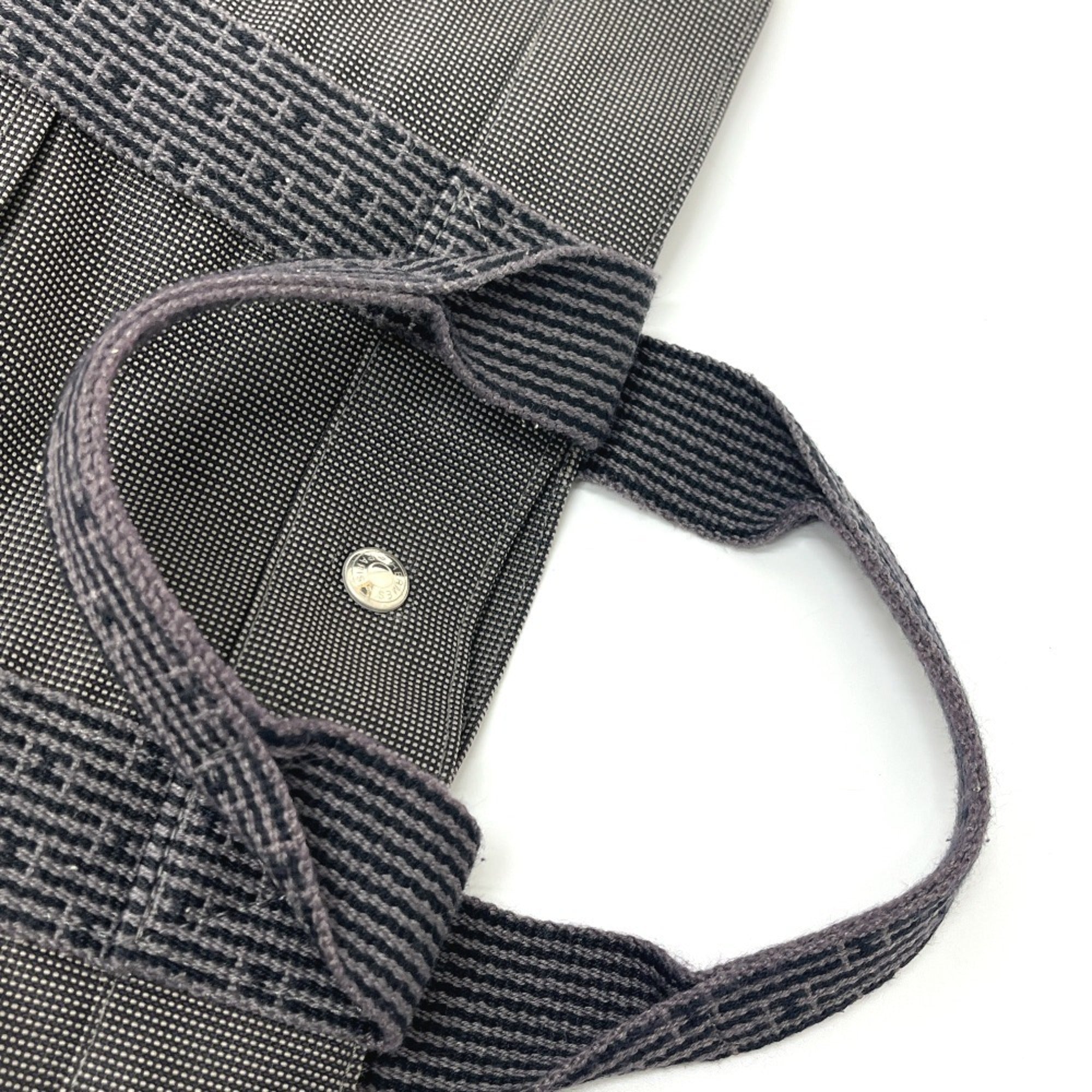 Hermes Gray Canvas Handbag Tote Bag (Pre-Owned)