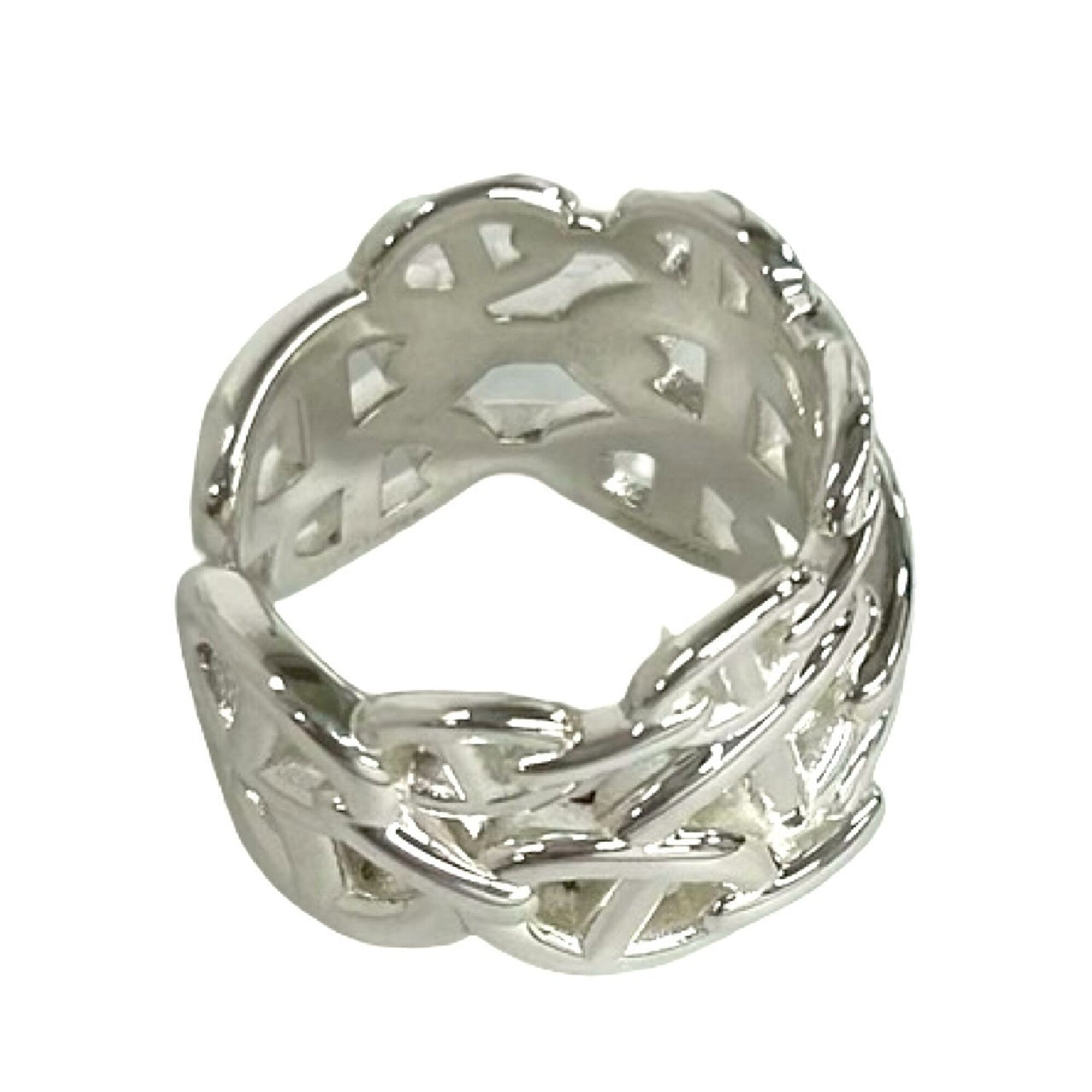 Hermes Silver Silver 925 Band Ring (Pre-Owned)