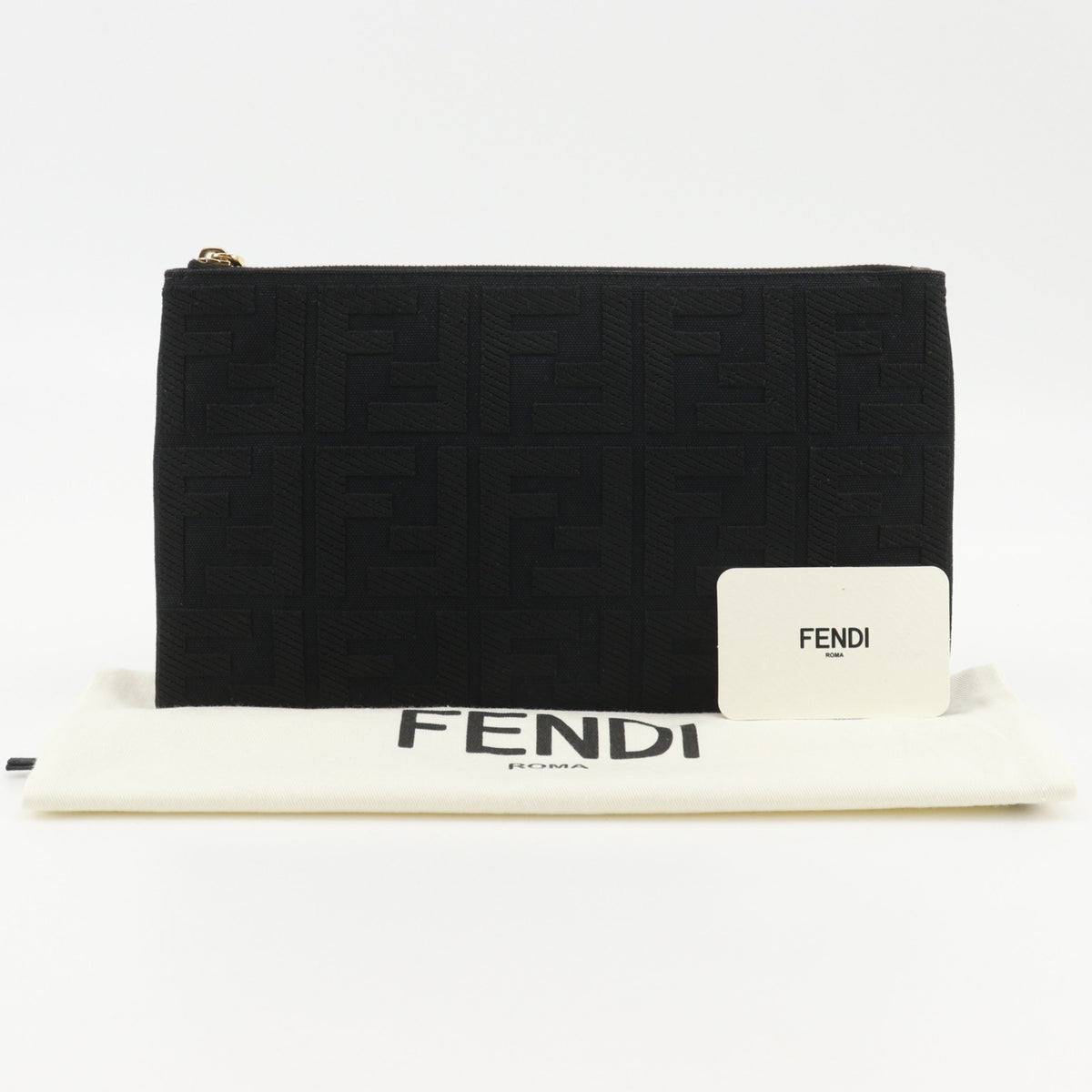 Fendi Black Cotton Pouch (Pre-Owned)