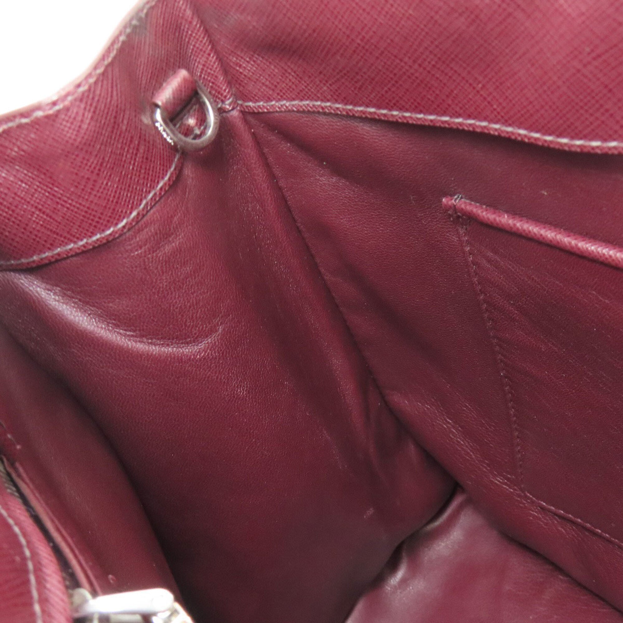 Prada Bordeaux Leather Tote Bag (Pre-Owned)