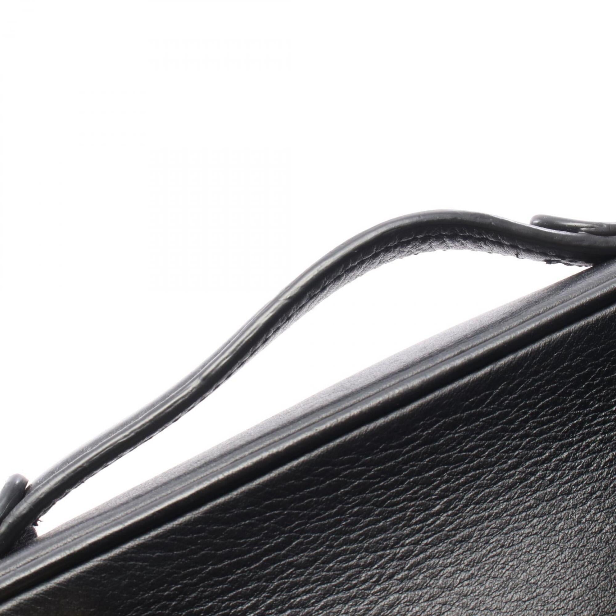 Louis Vuitton Black Leather Handbag Pouch Shoulder Bag (Pre-Owned)