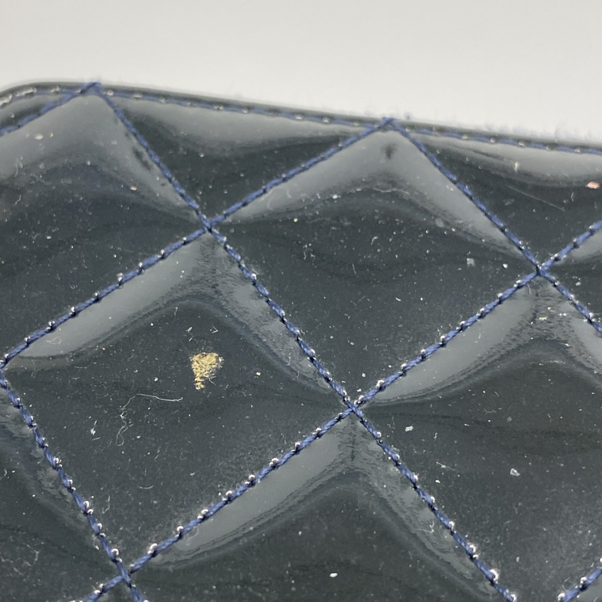 Chanel Navy Patent Leather Coin Purse/Coin Case (Pre-Owned)