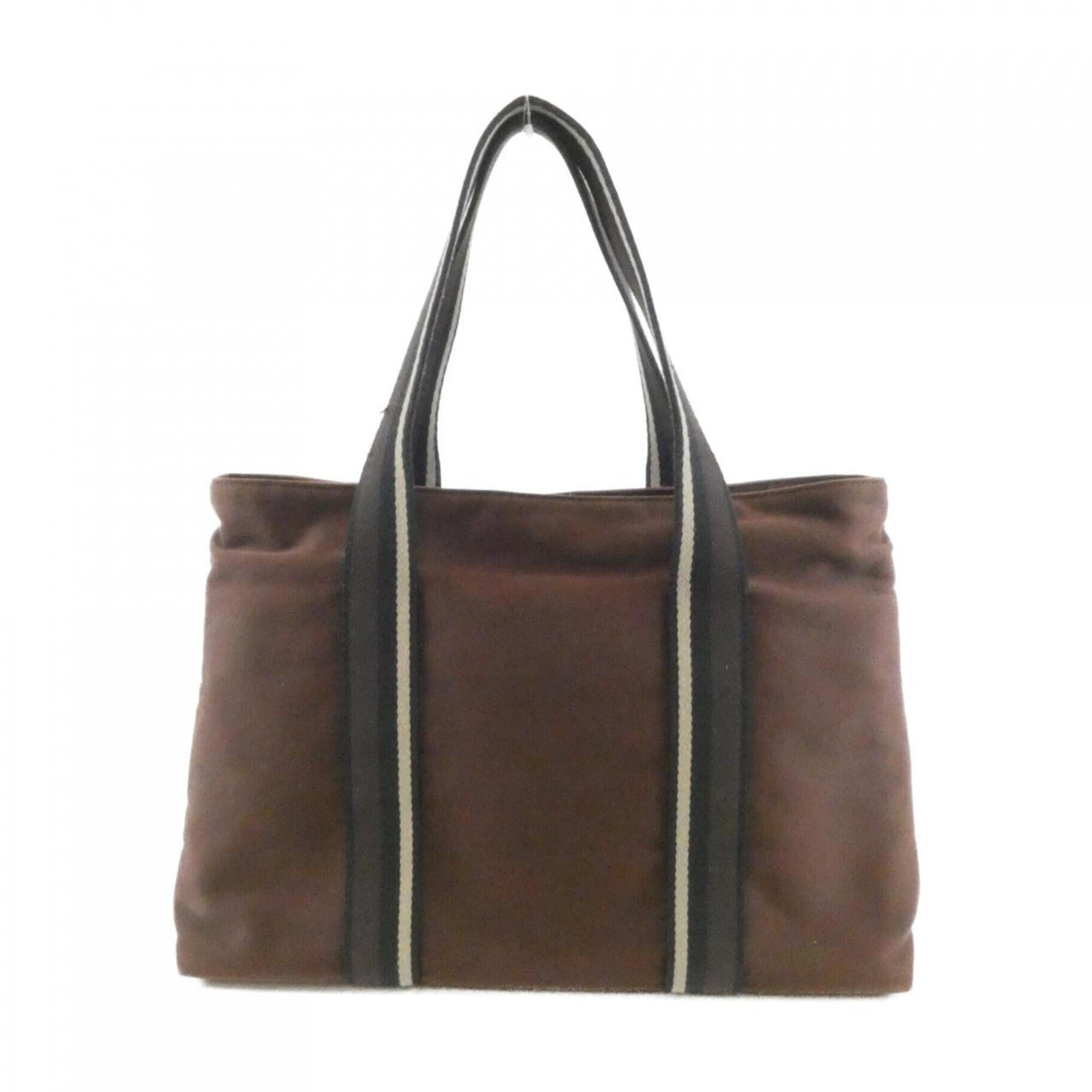 Hermes Troca Horizontal Chocolat Canvas Handbag (Pre-Owned)