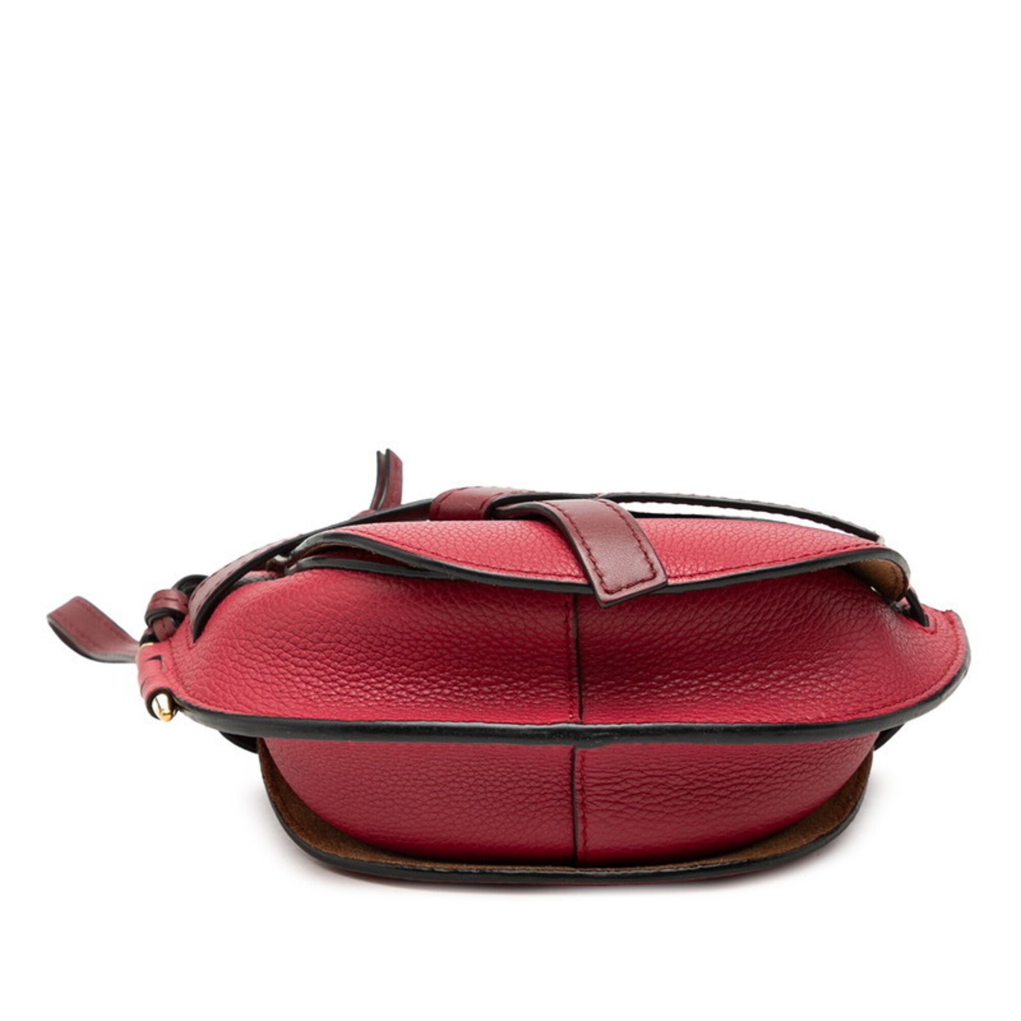 Loewe Bordeaux Red Color Leather Shoulder Bag (Pre-Owned)