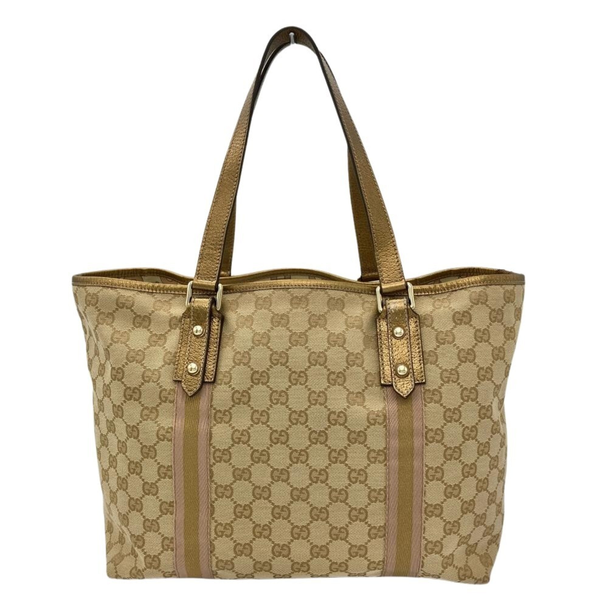 Gucci Beige Gg Canvas Tote Bag (Pre-Owned)