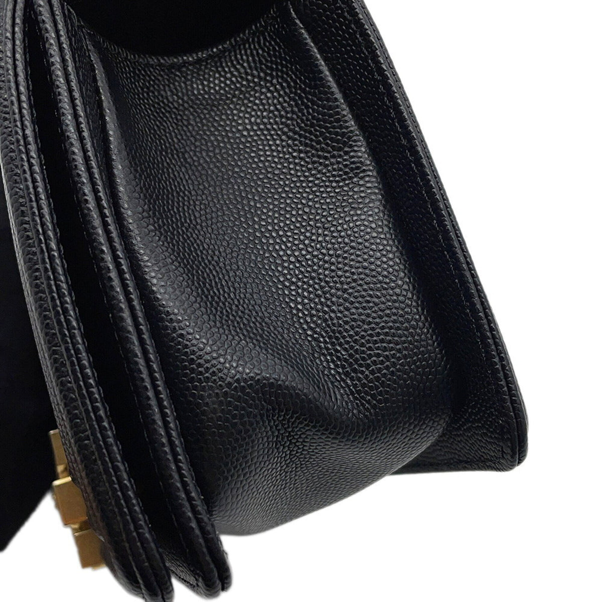 Chanel Black Grained Calfskin Handbag Shoulder Bag (Pre-Owned)
