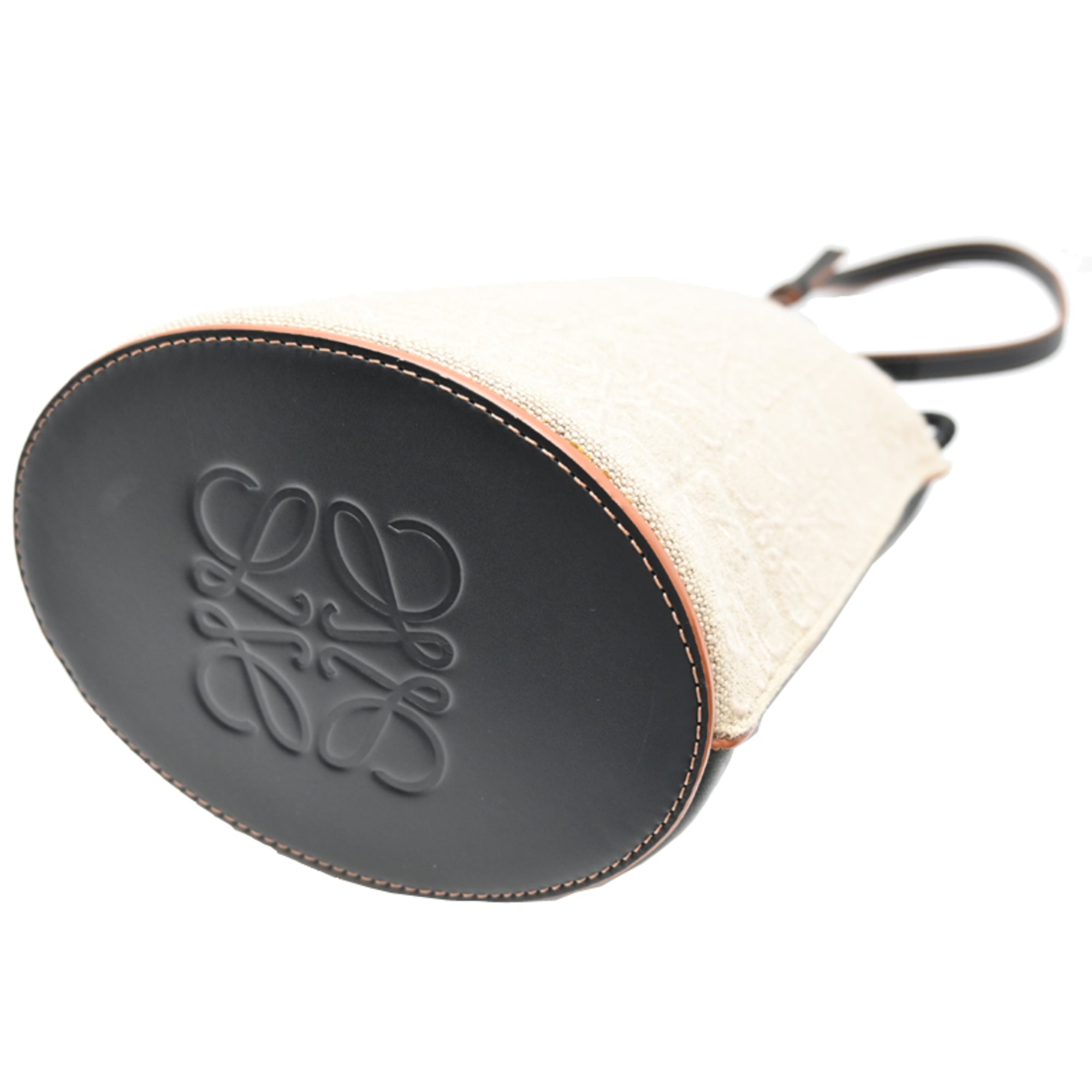 Loewe Beige Black Leather Canvas Baguette Bag (Pre-Owned)