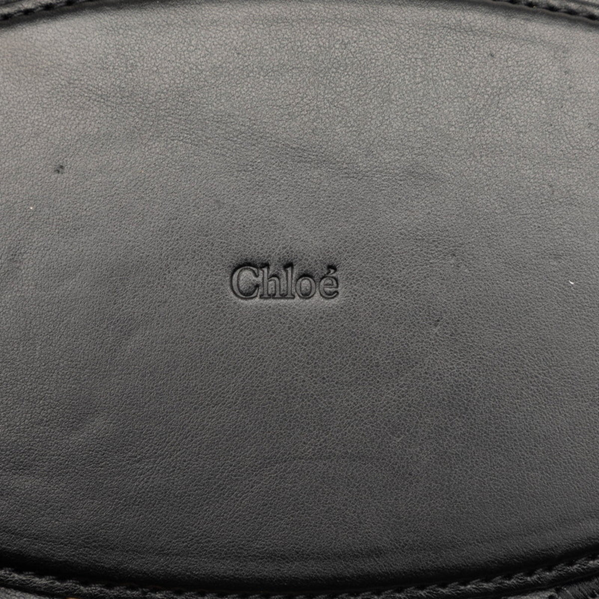 Chloé Beige Black Raffia Leather Basket Handbag (Pre-Owned)