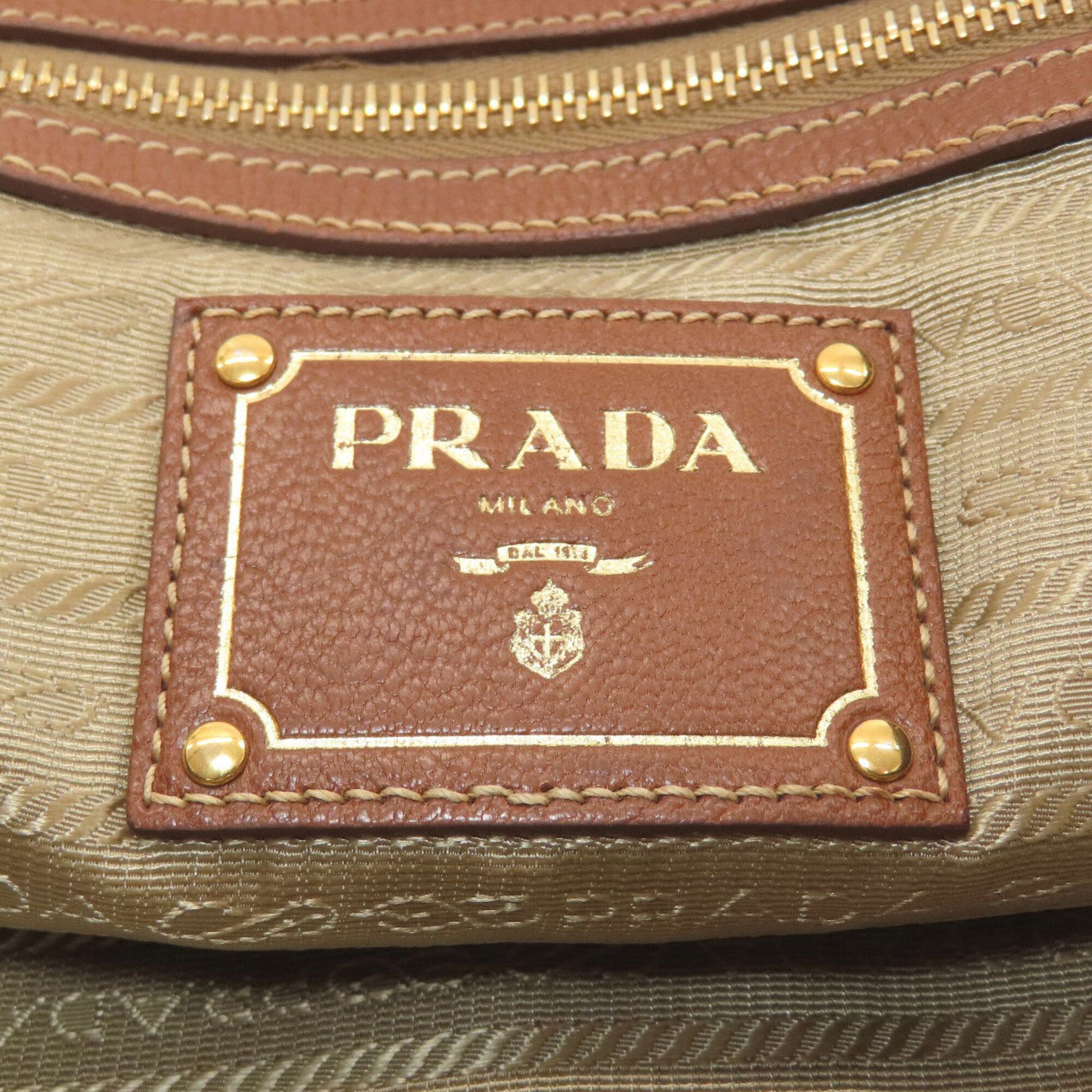 Prada Brown Canvas Handbag (Pre-Owned)