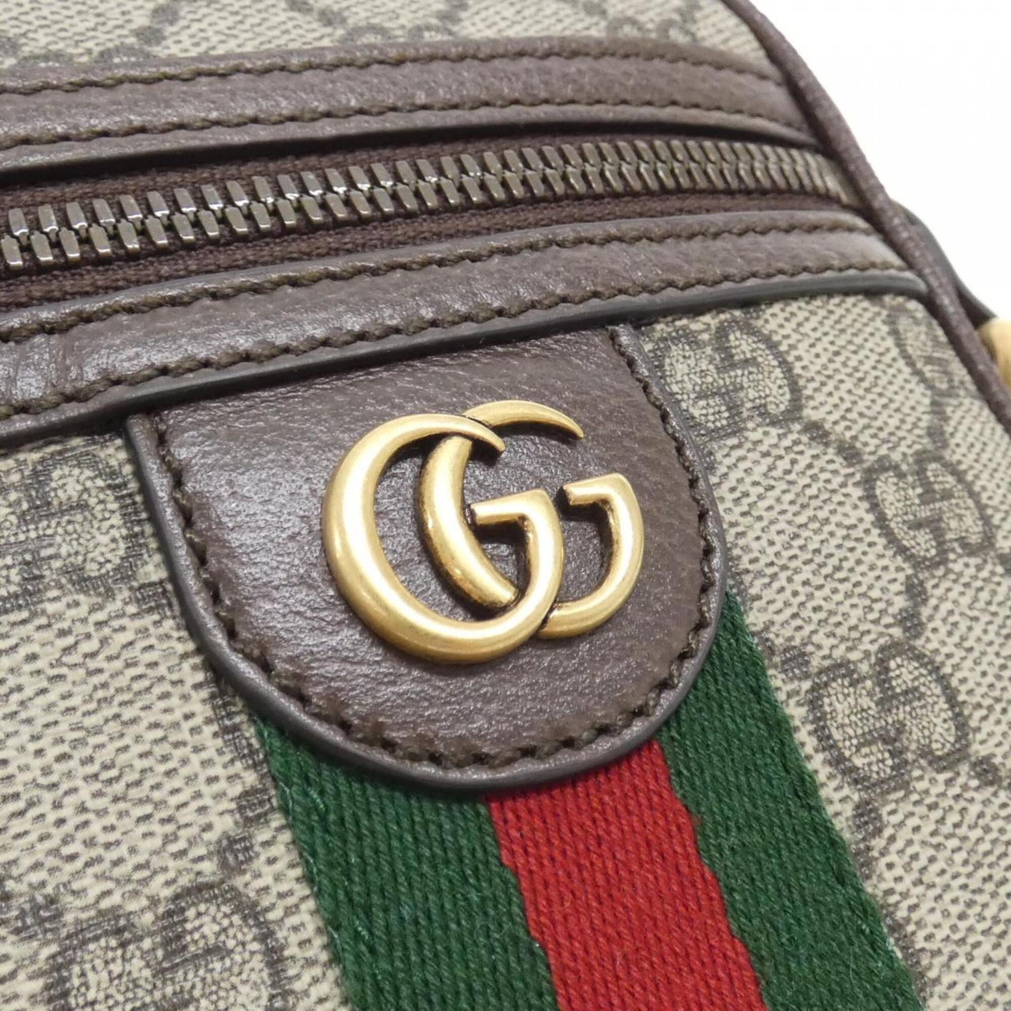 Gucci Ophidia Beige Brown Gg Supreme Canvas Shoulder Bag (Pre-Owned)