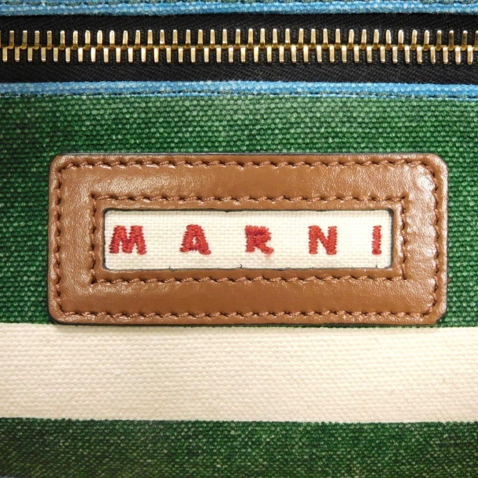 Marni Green Cotton Canvas Basket Handbag (Pre-Owned)