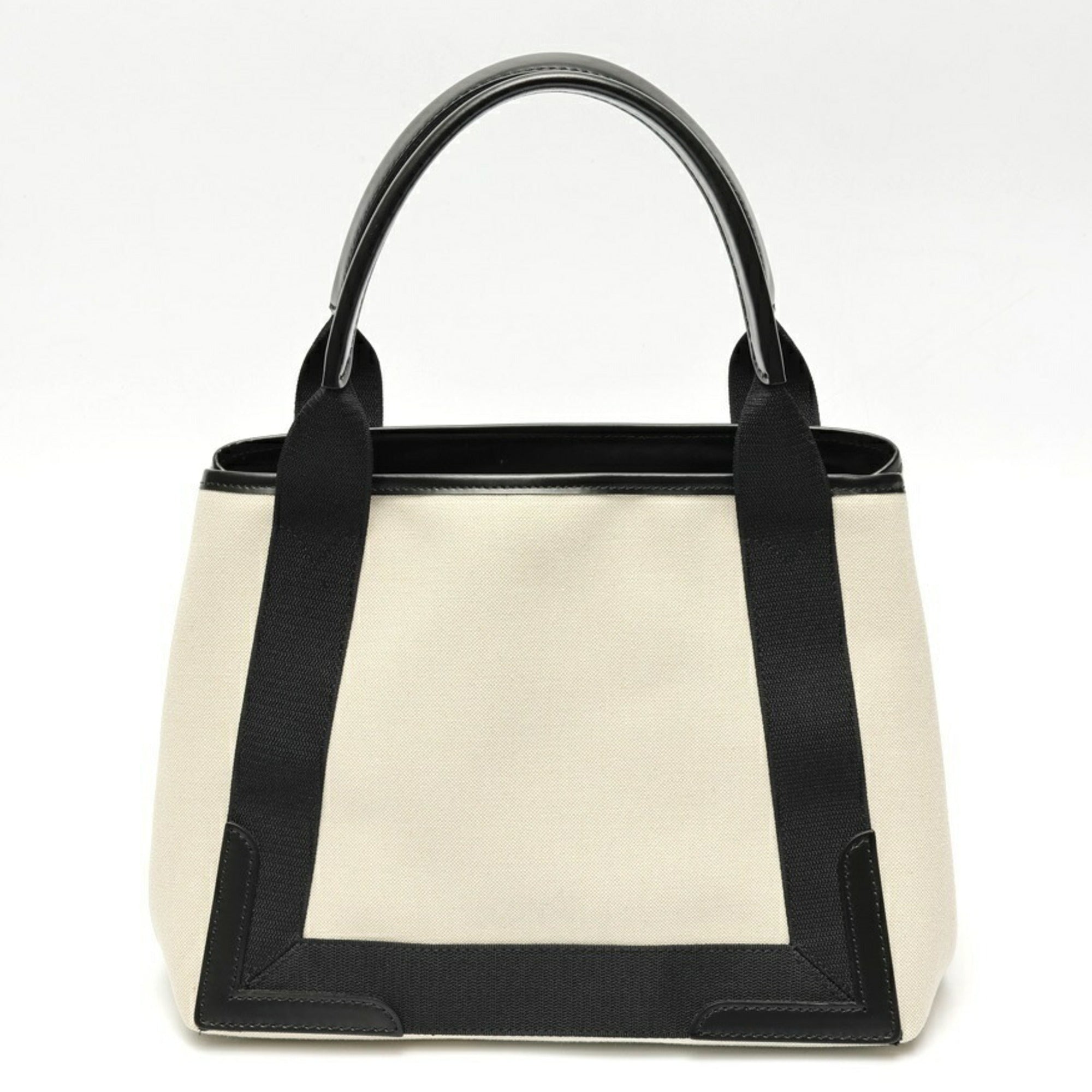 Balenciaga Black Ivory Canvas Leather Tote Bag (Pre-Owned)
