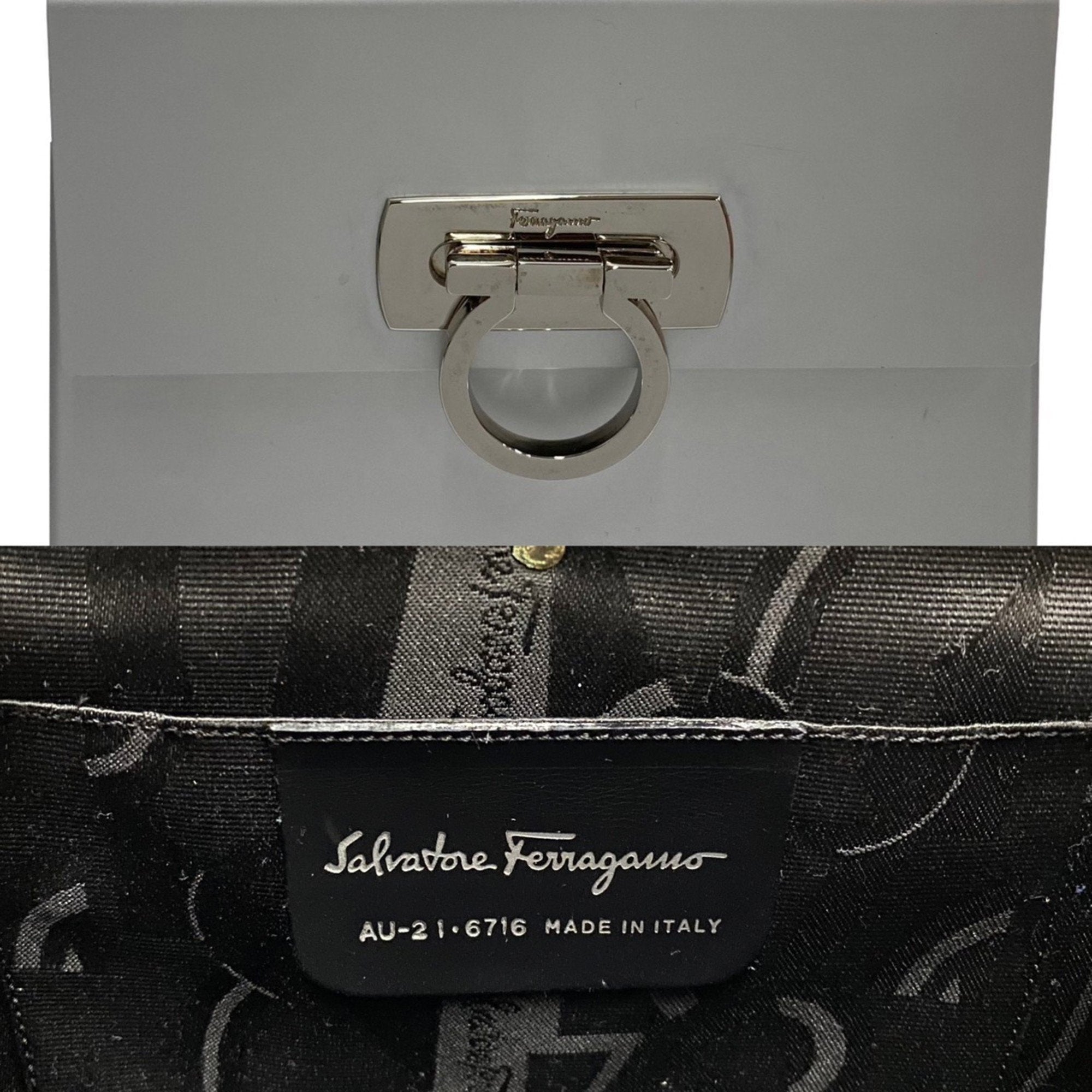 Salvatore Ferragamo Silver Aluminum Handbag (Pre-Owned)