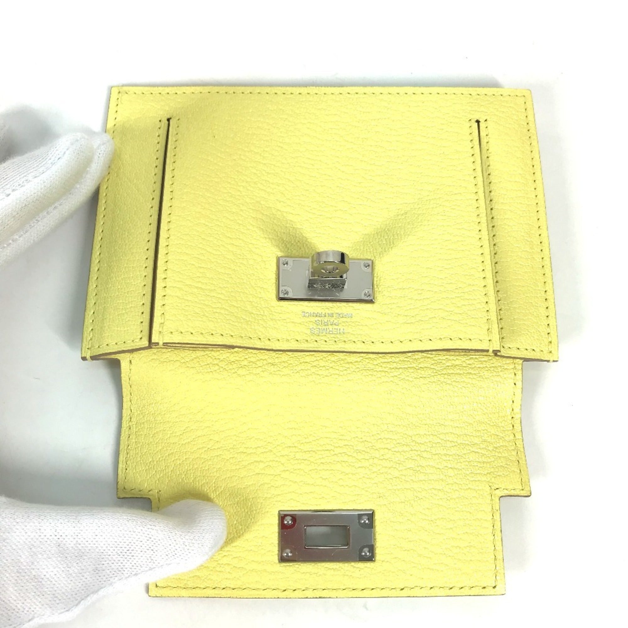 Hermes Yellow Chevre Leather Coin Purse/Coin Case (Pre-Owned)
