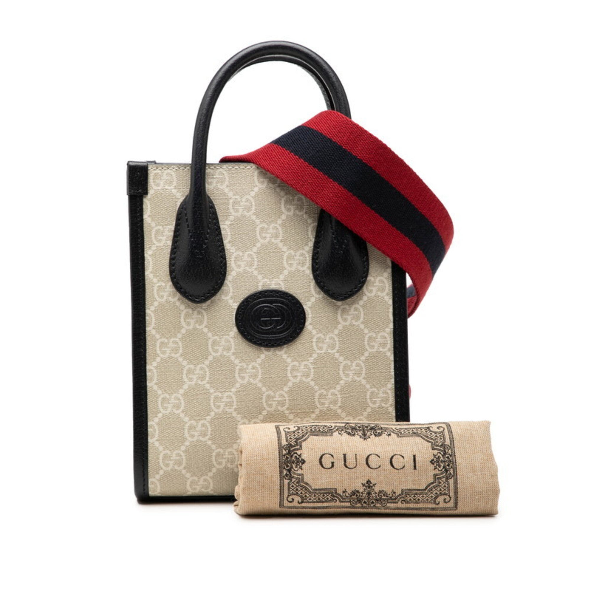 Gucci Navy Pvc Leather Shoulder Bag (Pre-Owned)