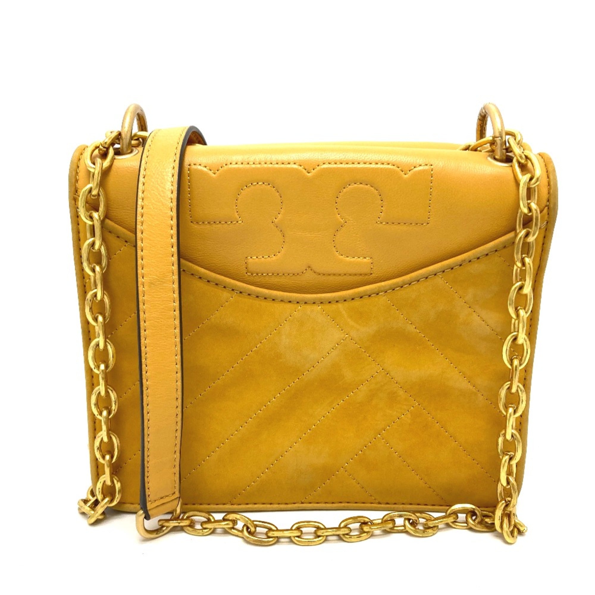 Tory Burch Yellow Leather Shoulder Bag (Pre-Owned)
