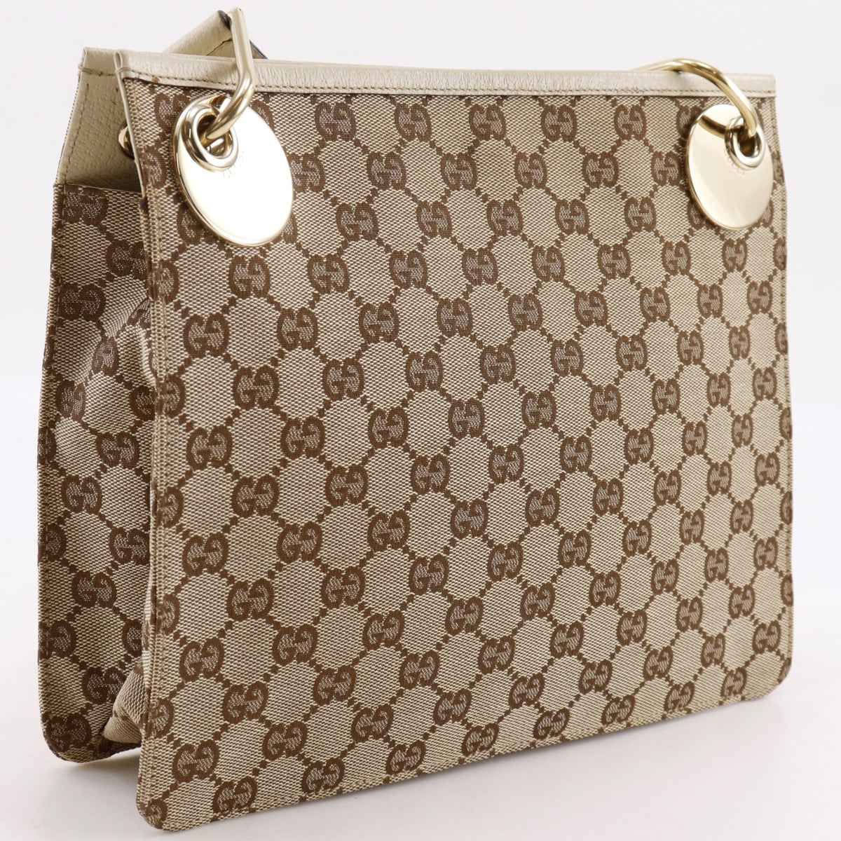Gucci Gg Canvas Beige Gg Canvas Shoulder Bag (Pre-Owned)