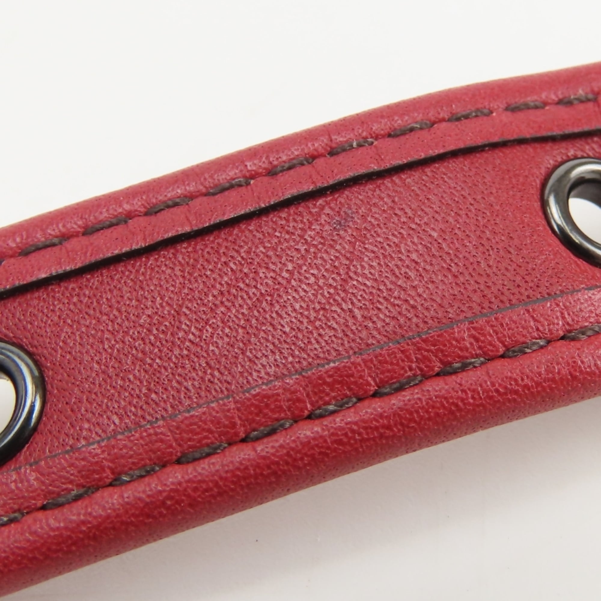 Coach Red Color Leather Pochette Shoulder Bag (Pre-Owned)