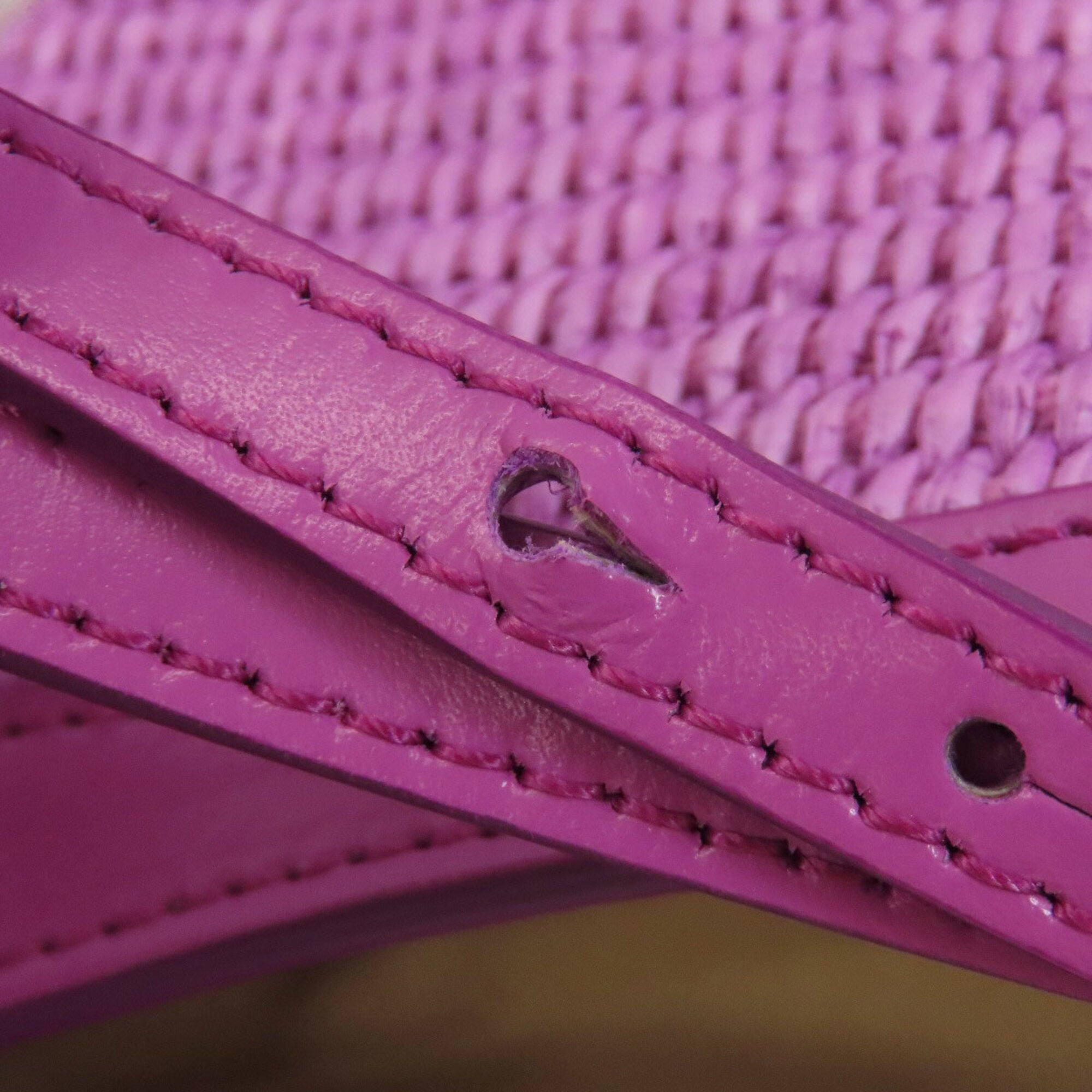 Marni Purple Raffia Leather Handbag (Pre-Owned)