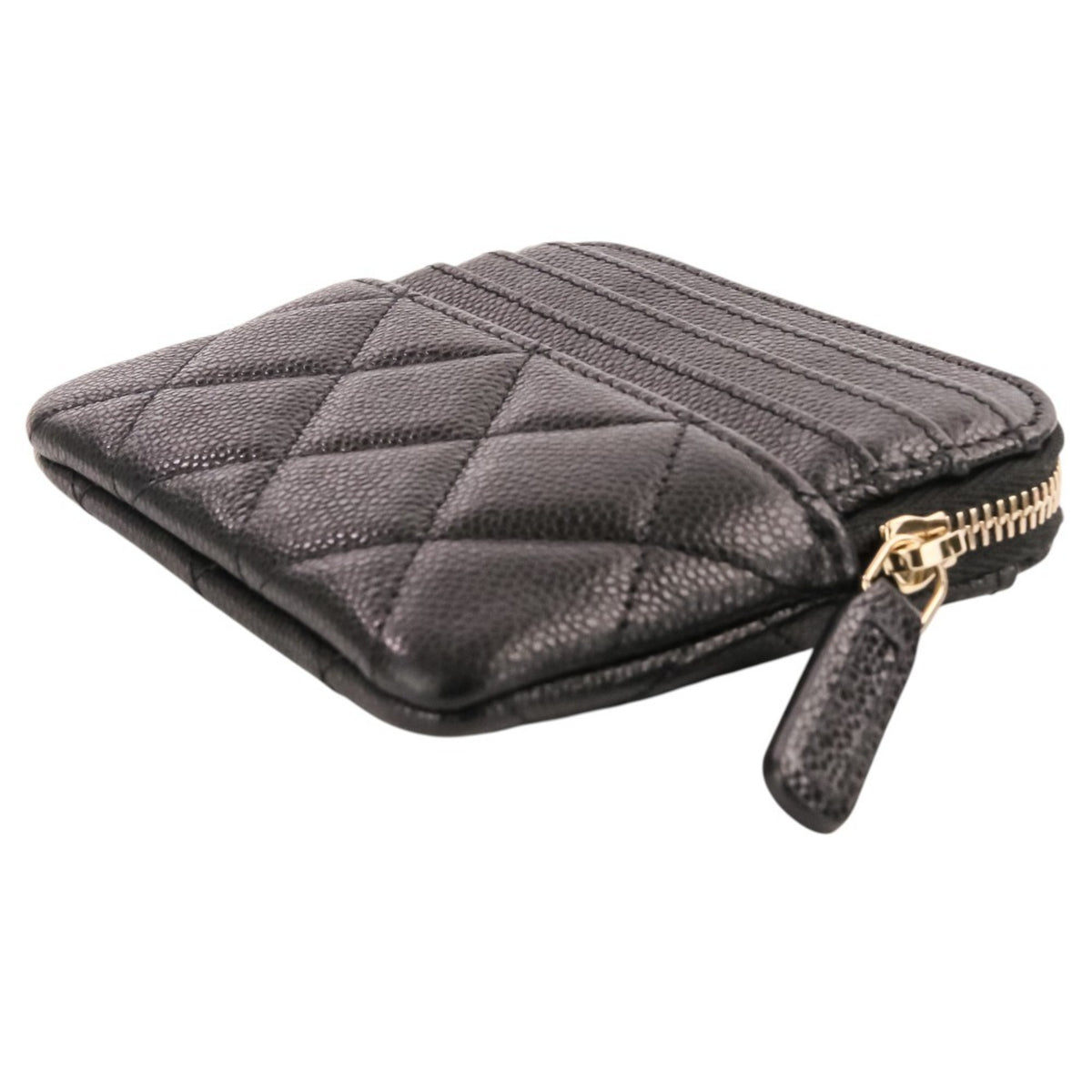 Chanel Black Grained Calfskin Coin Purse/Coin Case (Pre-Owned)