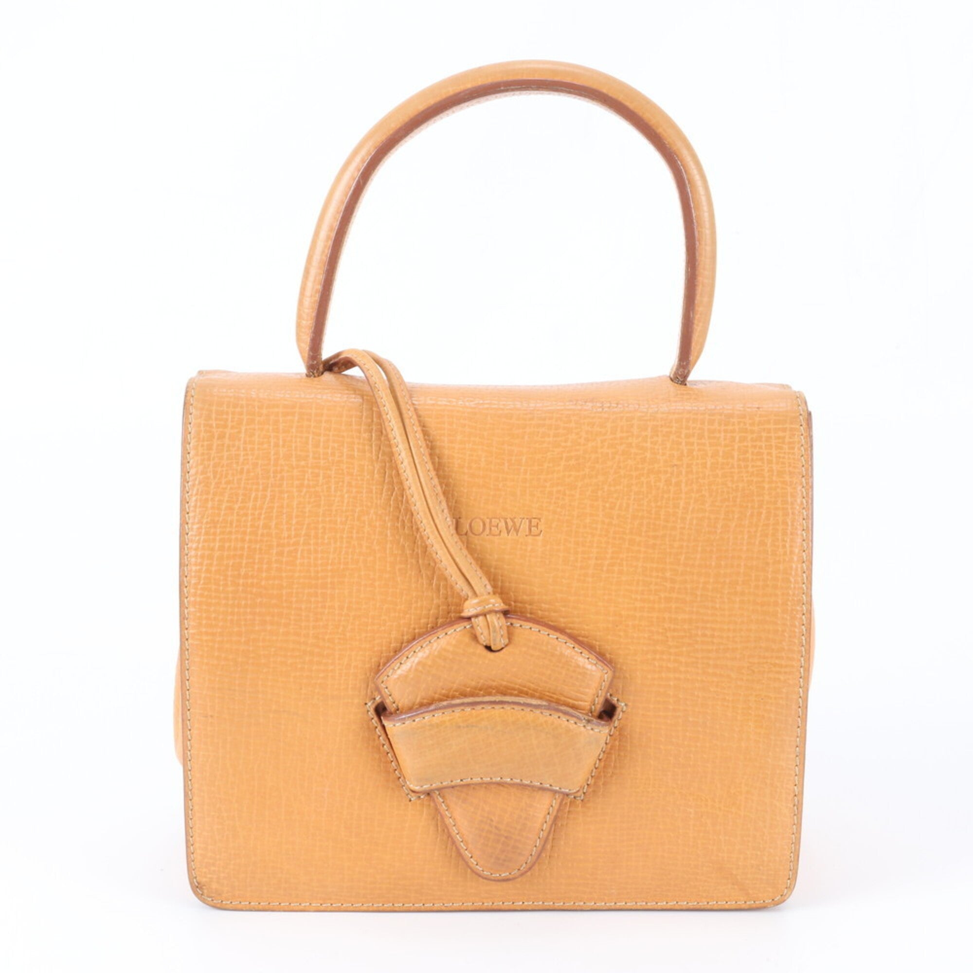 Loewe Barcelona Orange Leather Handbag Tote Bag (Pre-Owned)