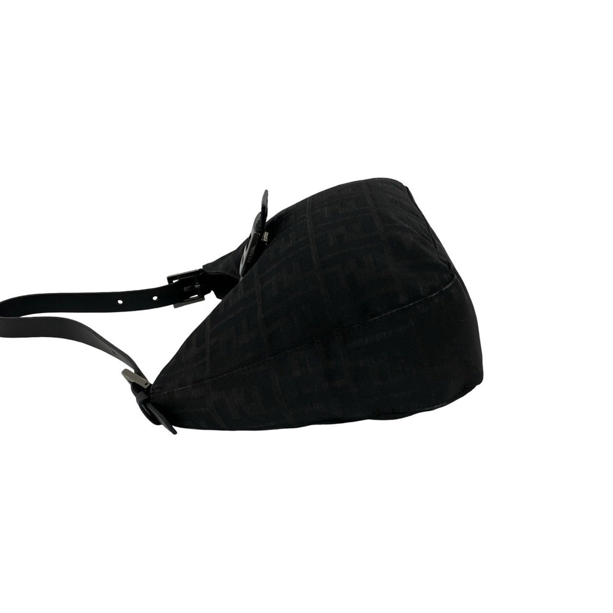 Fendi Black Canvas Leather Handbag Shoulder Bag (Pre-Owned)
