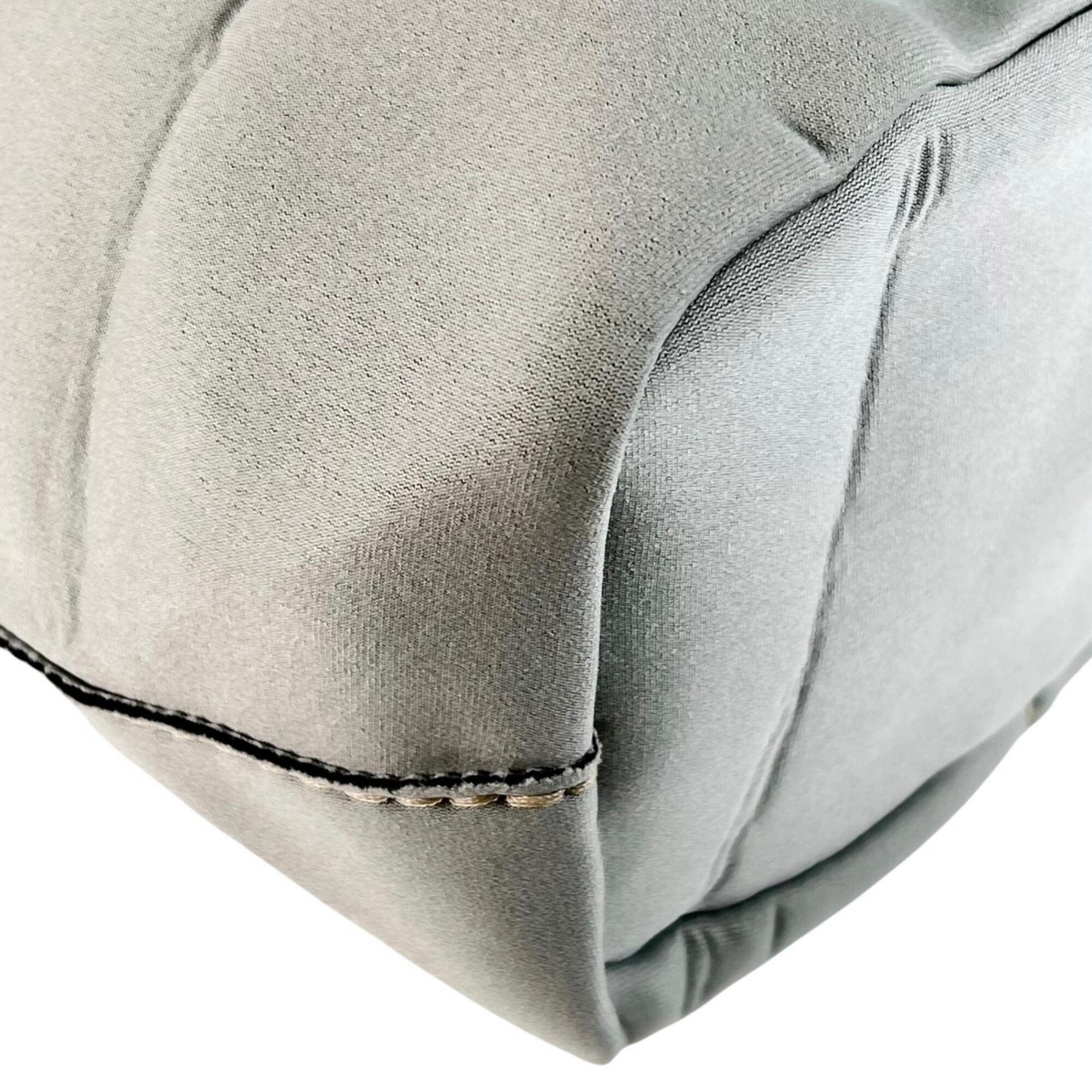 Prada Gray Leather Neoprene Tote Bag (Pre-Owned)