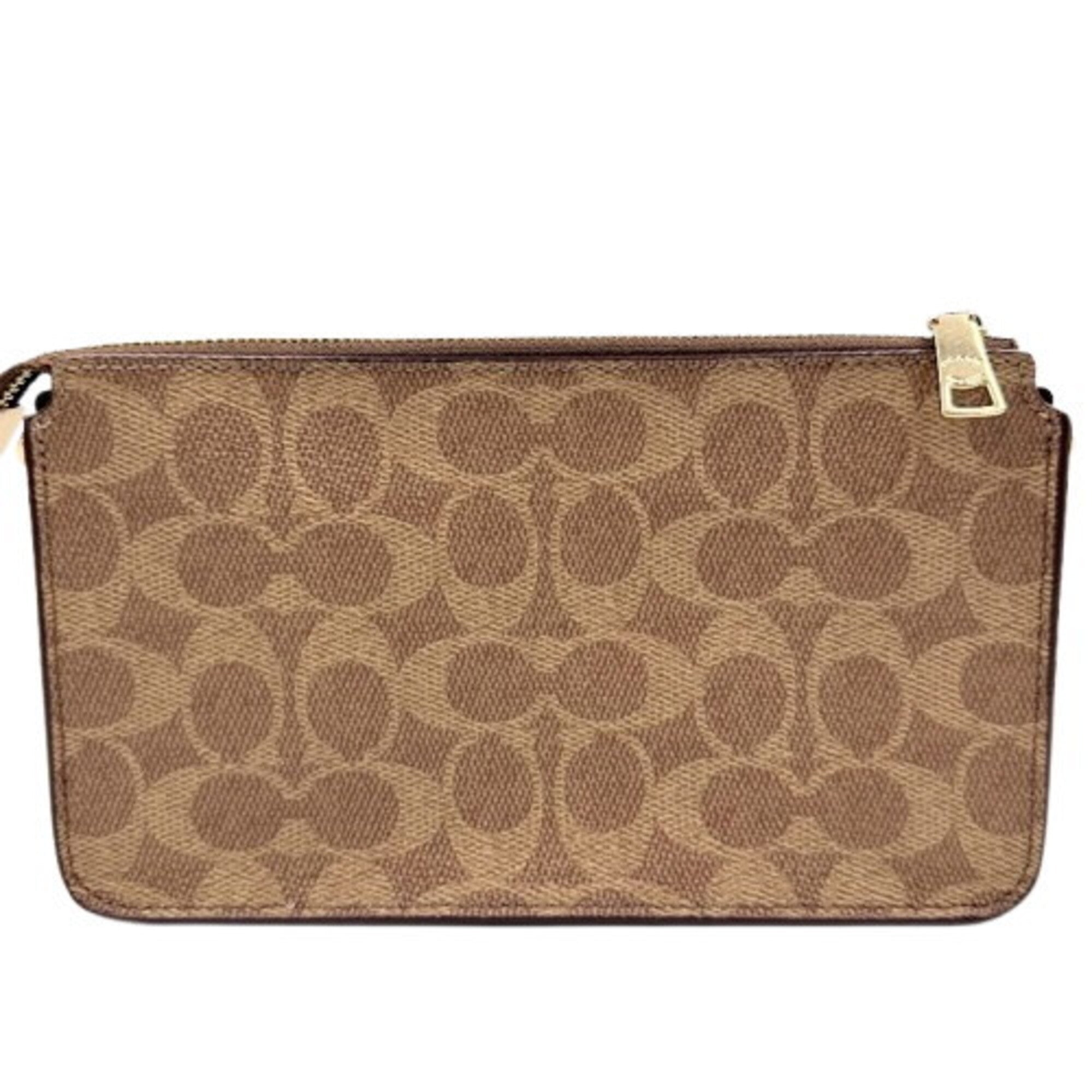 Coach Signature Brown Red Color Pvc Shoulder Bag (Pre-Owned)
