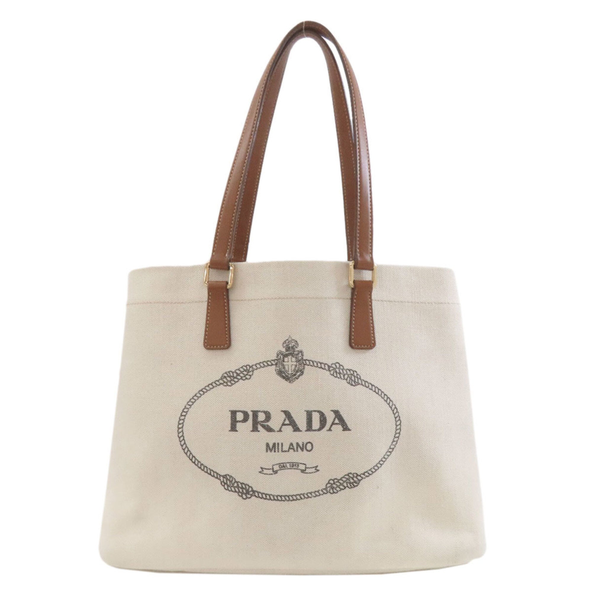 Prada White Canvas Tote Bag (Pre-Owned)