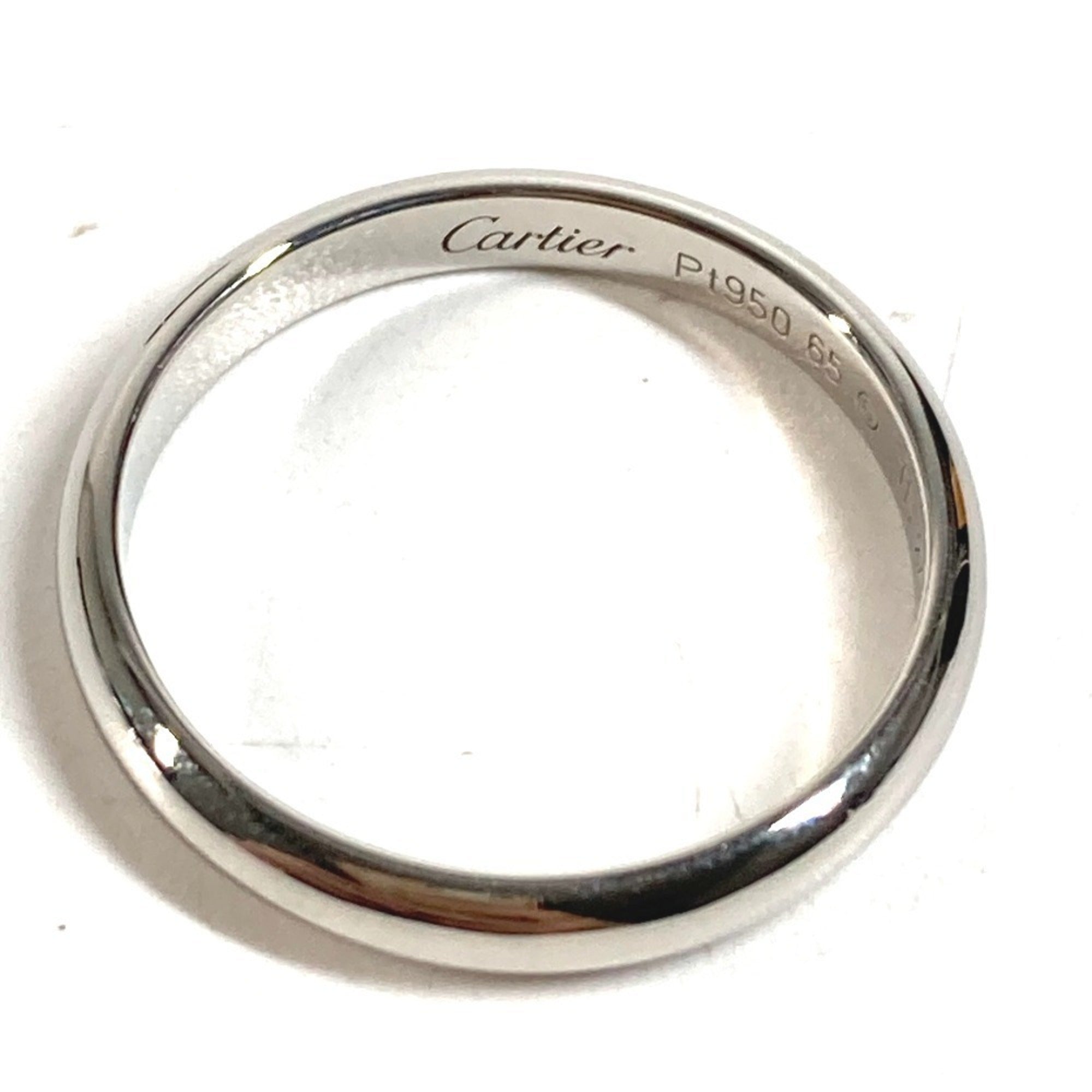 Cartier Silver Platinum 950 Band Ring (Pre-Owned)