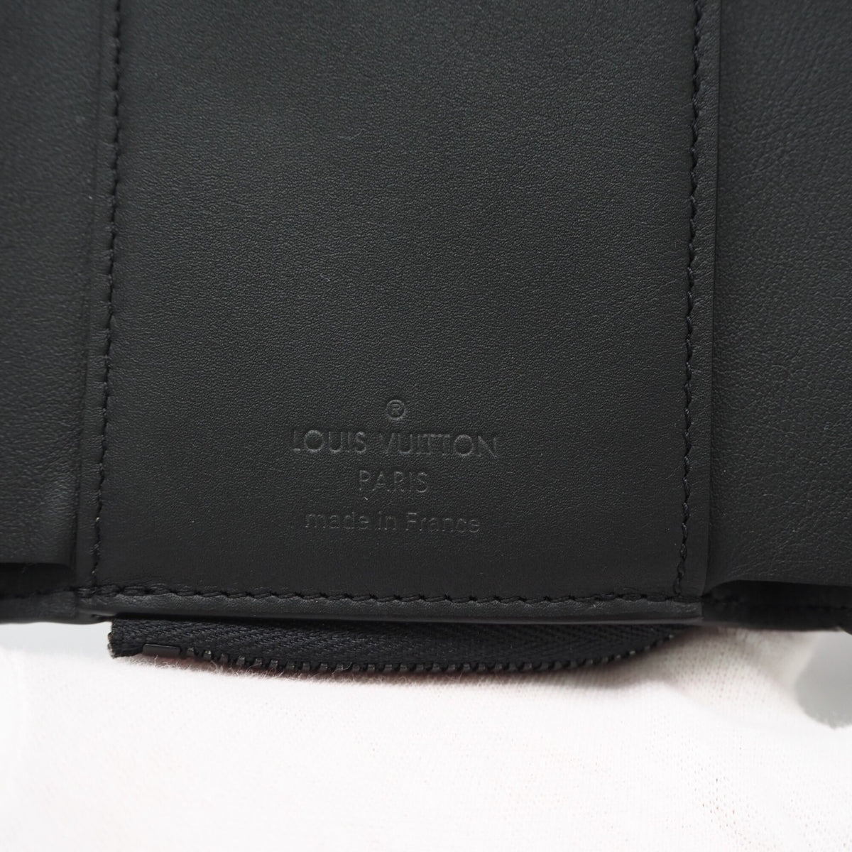 Louis Vuitton Taurillon Black Leather Wallet (Tri-Fold) (Pre-Owned)