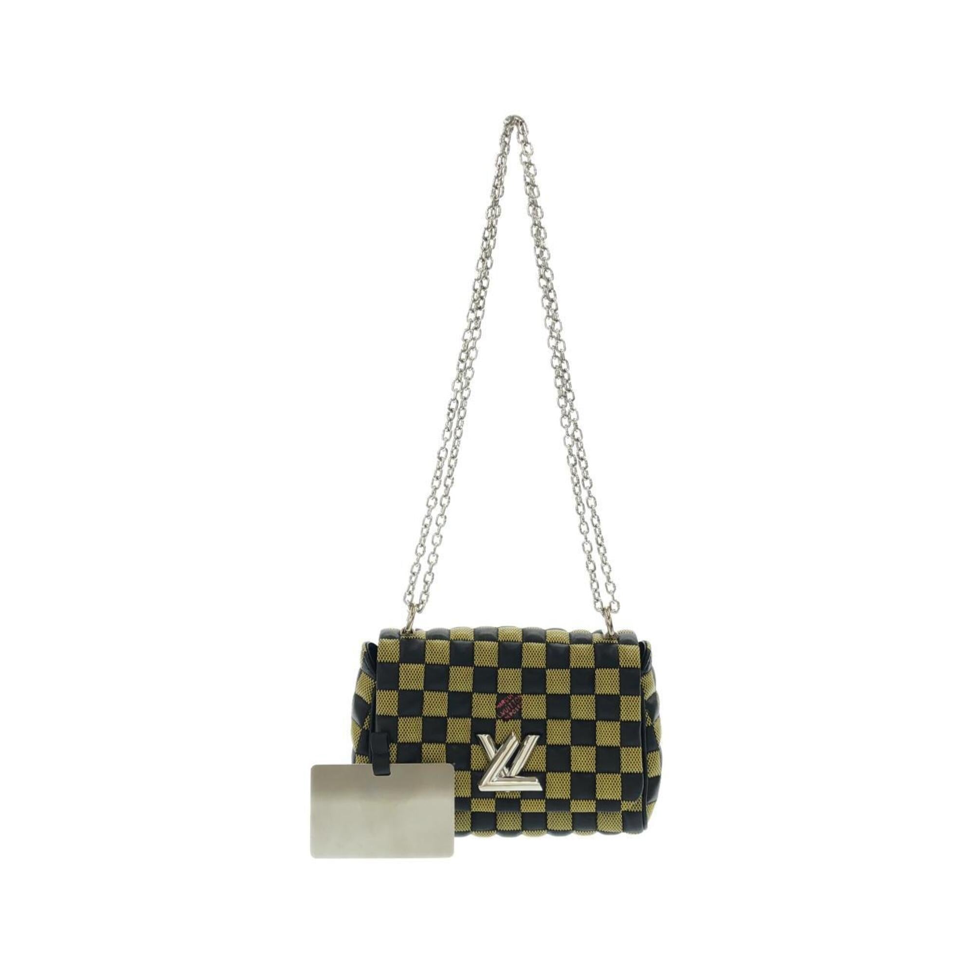Louis Vuitton Black Yellow Leather Shoulder Bag (Pre-Owned)