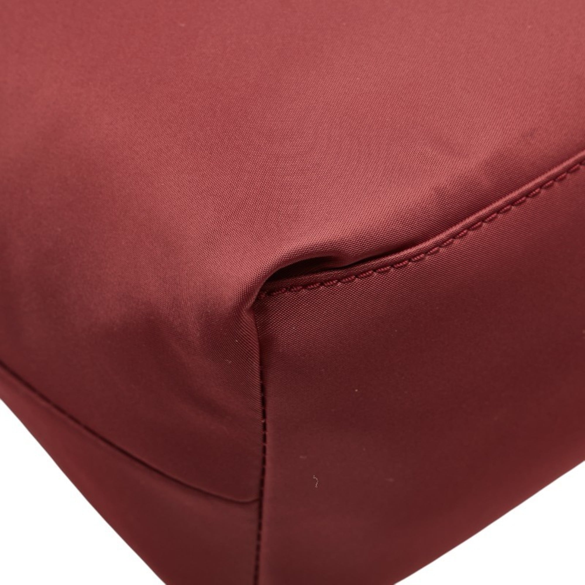 Kate Spade Red Color Wine Nylon Leather Tote Bag (Pre-Owned)