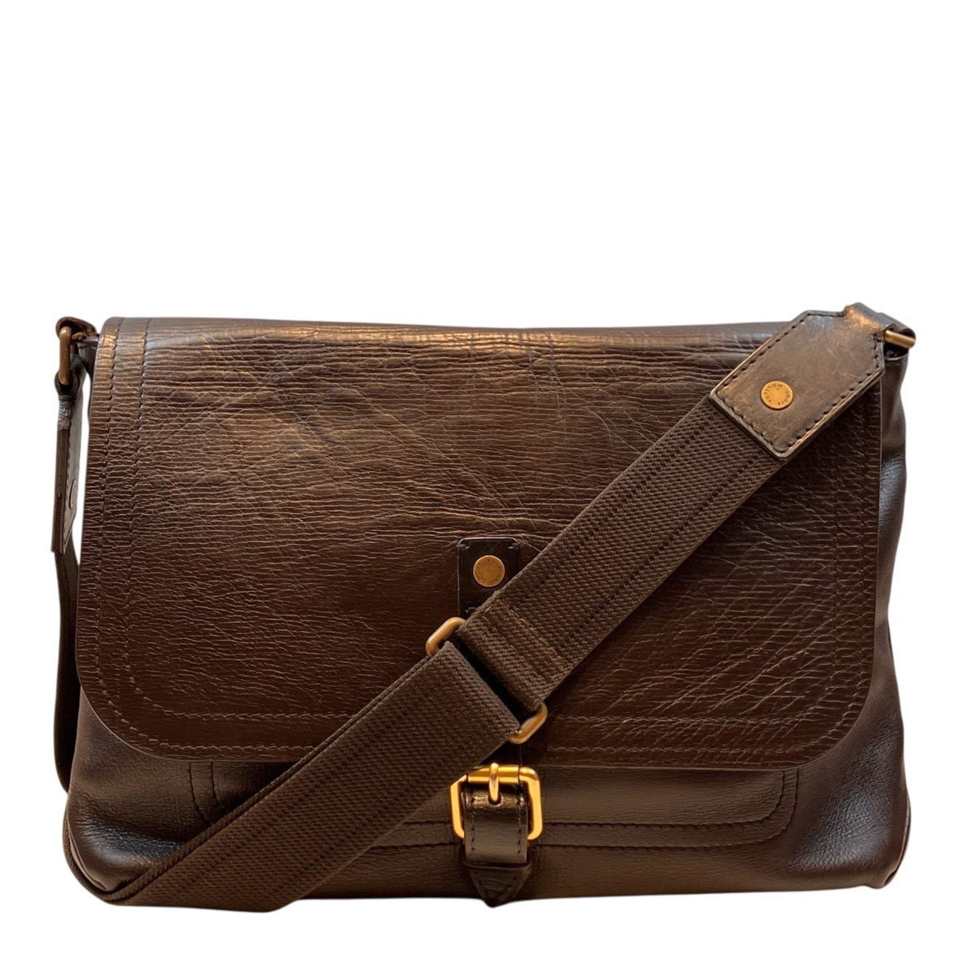 Louis Vuitton Brown Leather Messenger Bag (Pre-Owned)