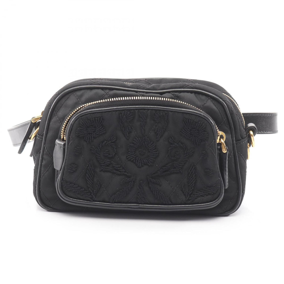 Prada Black Nylon Leather Fanny Pack (Pre-Owned)